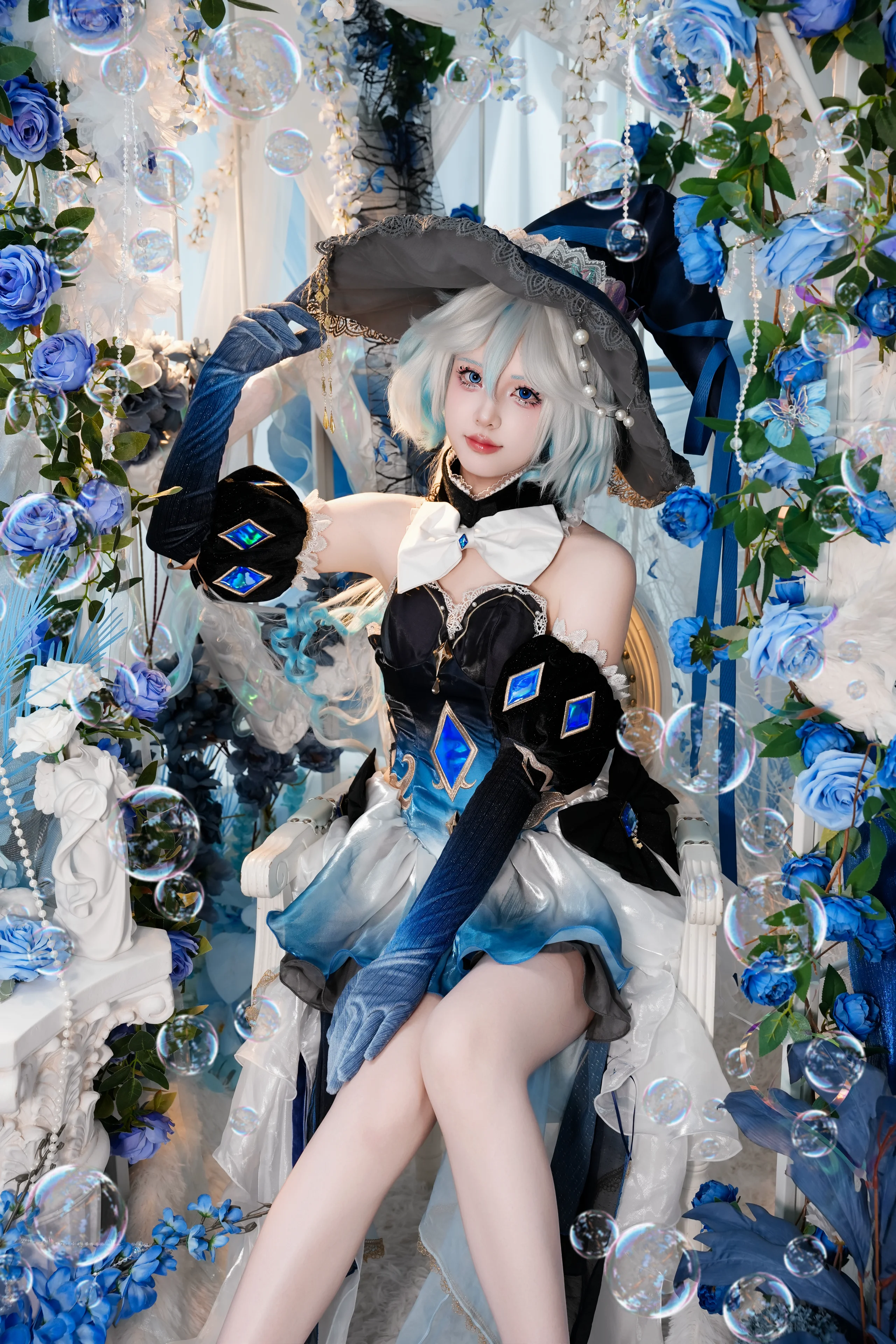 【芙寧娜cos】原神裡的深海來信，水元素與藍玫瑰的碰撞