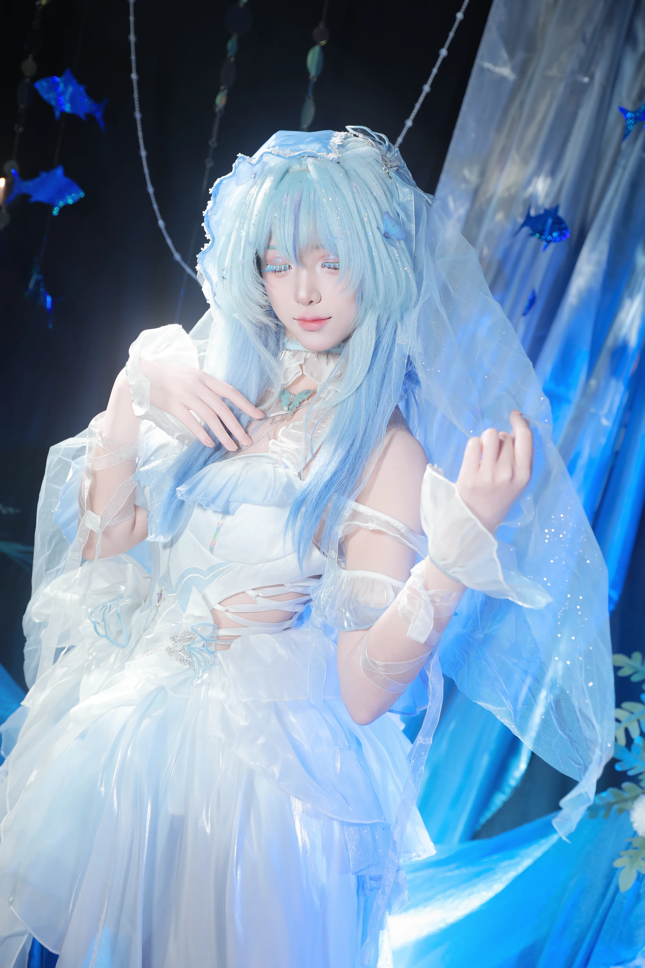 【守岸人cos】鸣潮里的月潮星纱，这次尝试了蓝白海洋风 - 第 2 张