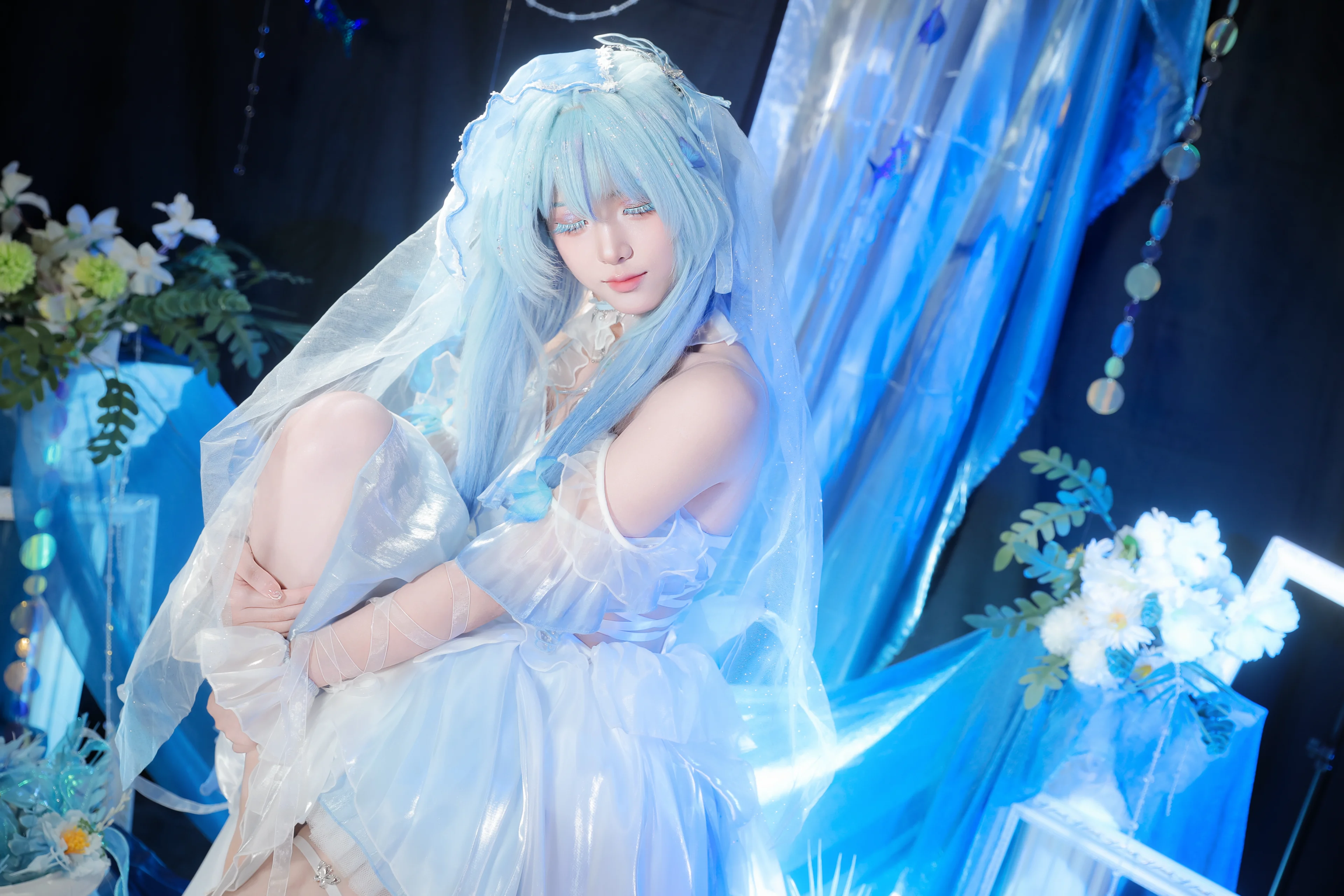 【守岸人cos】鸣潮里的月潮星纱，这次尝试了蓝白海洋风 - 第 3 张