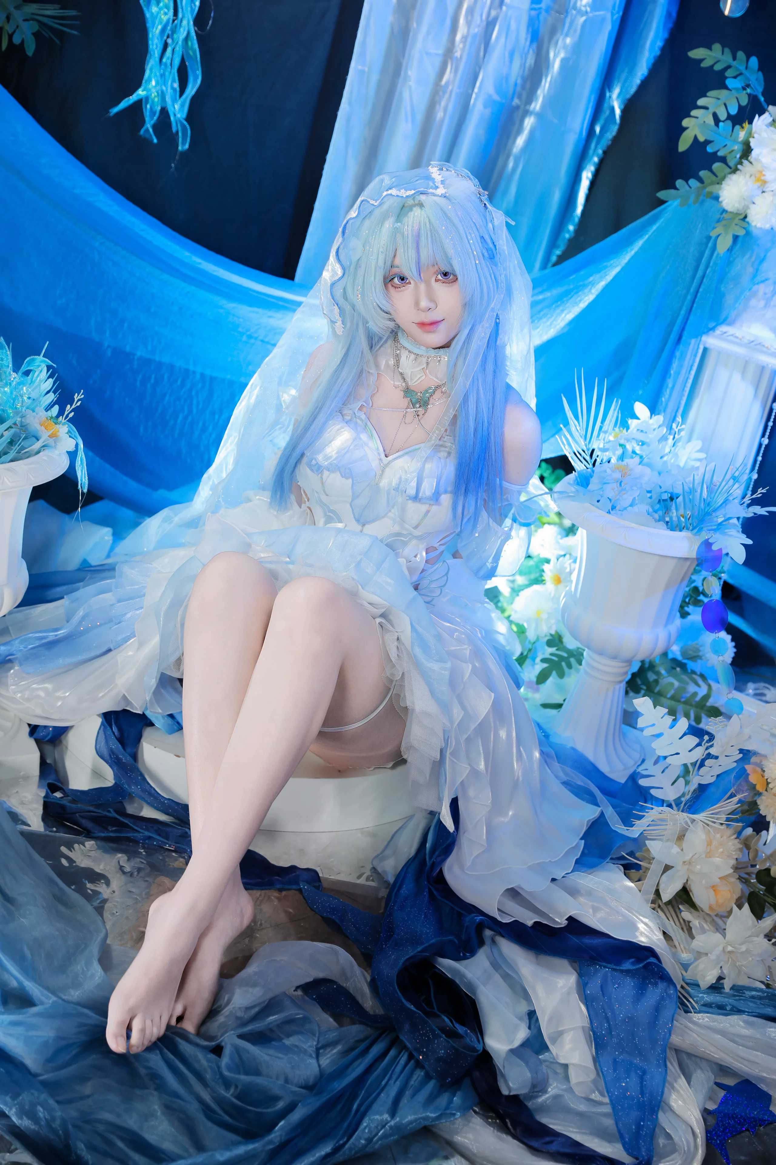 【守岸人cos】鸣潮里的月潮星纱，这次尝试了蓝白海洋风 - 第 5 张