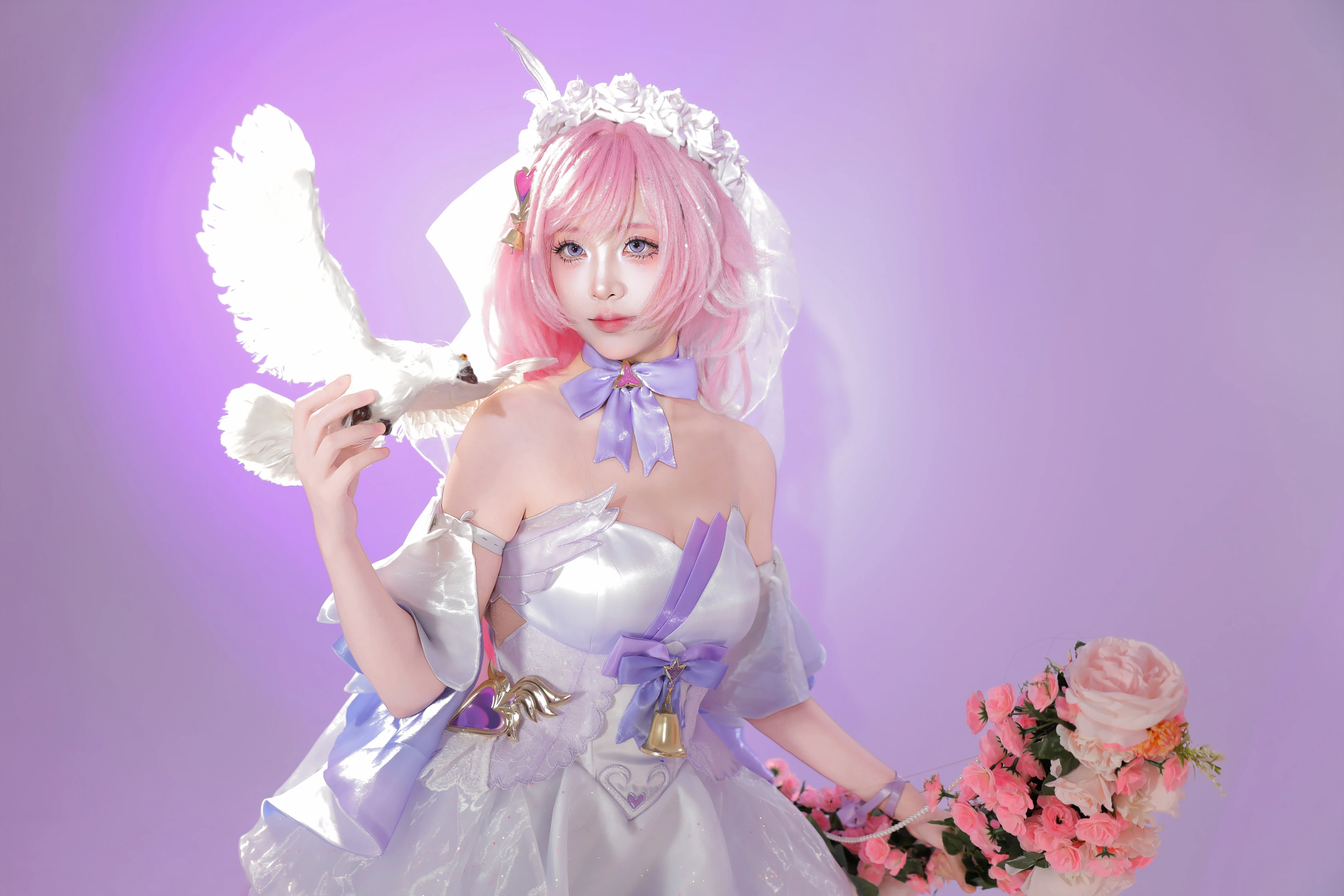【爱莉希雅cos】崩坏3花间颂歌，唯美花嫁的浪漫瞬间 - 第6张
