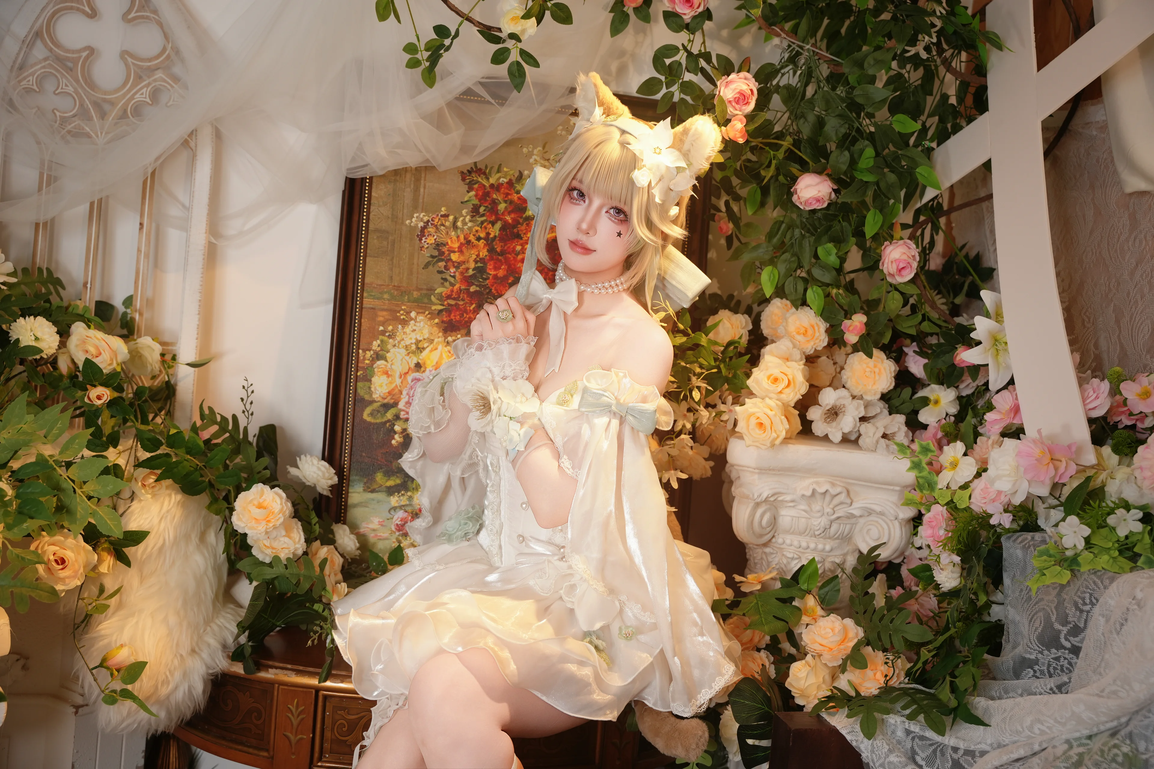 【琳妮特cos】繁花簇拥的花园，捕捉那抹轻盈的猫耳身影 - 第 4 张