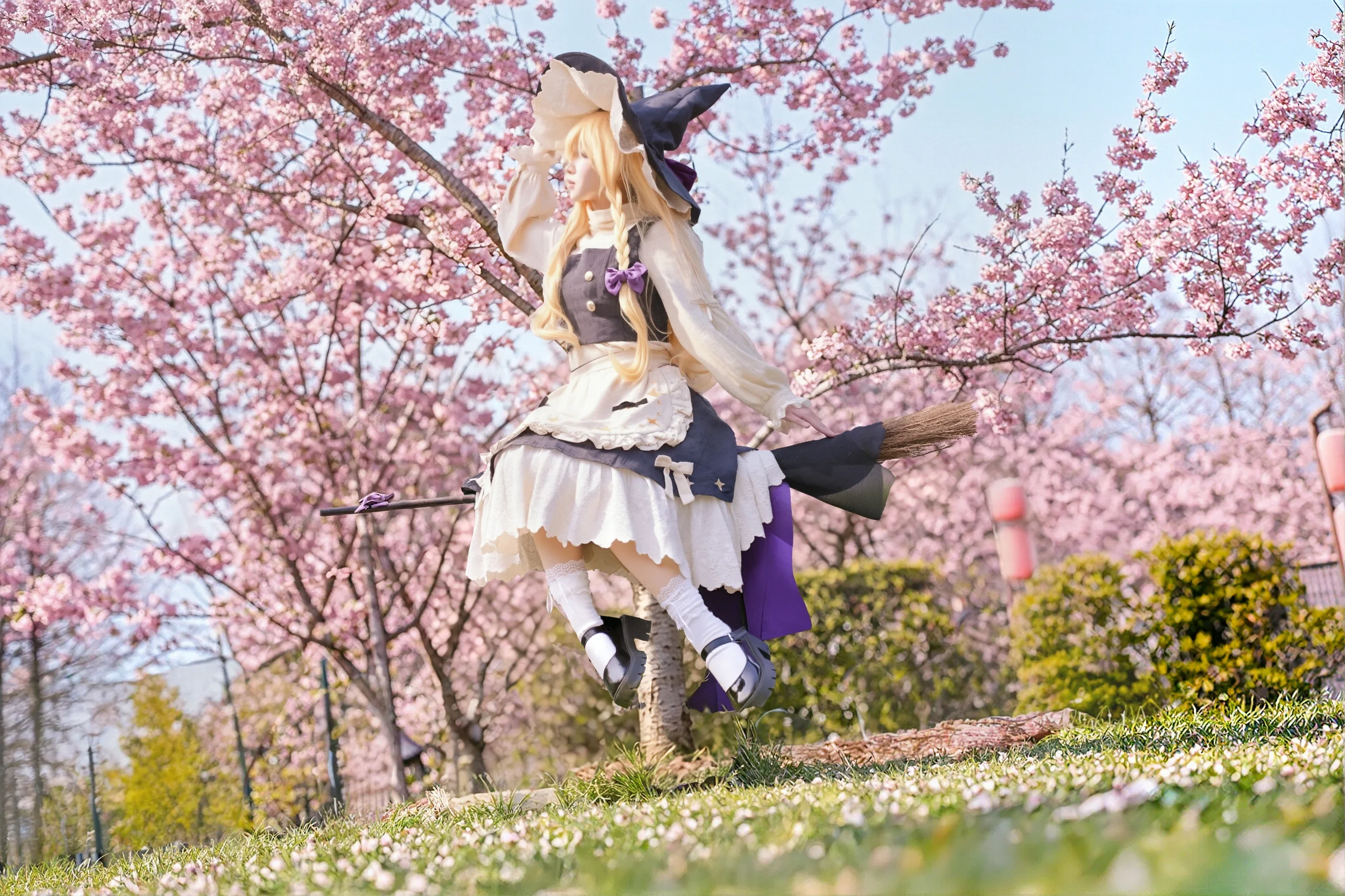 【雾雨魔理沙cos】东方project里的樱花巡视魔法使