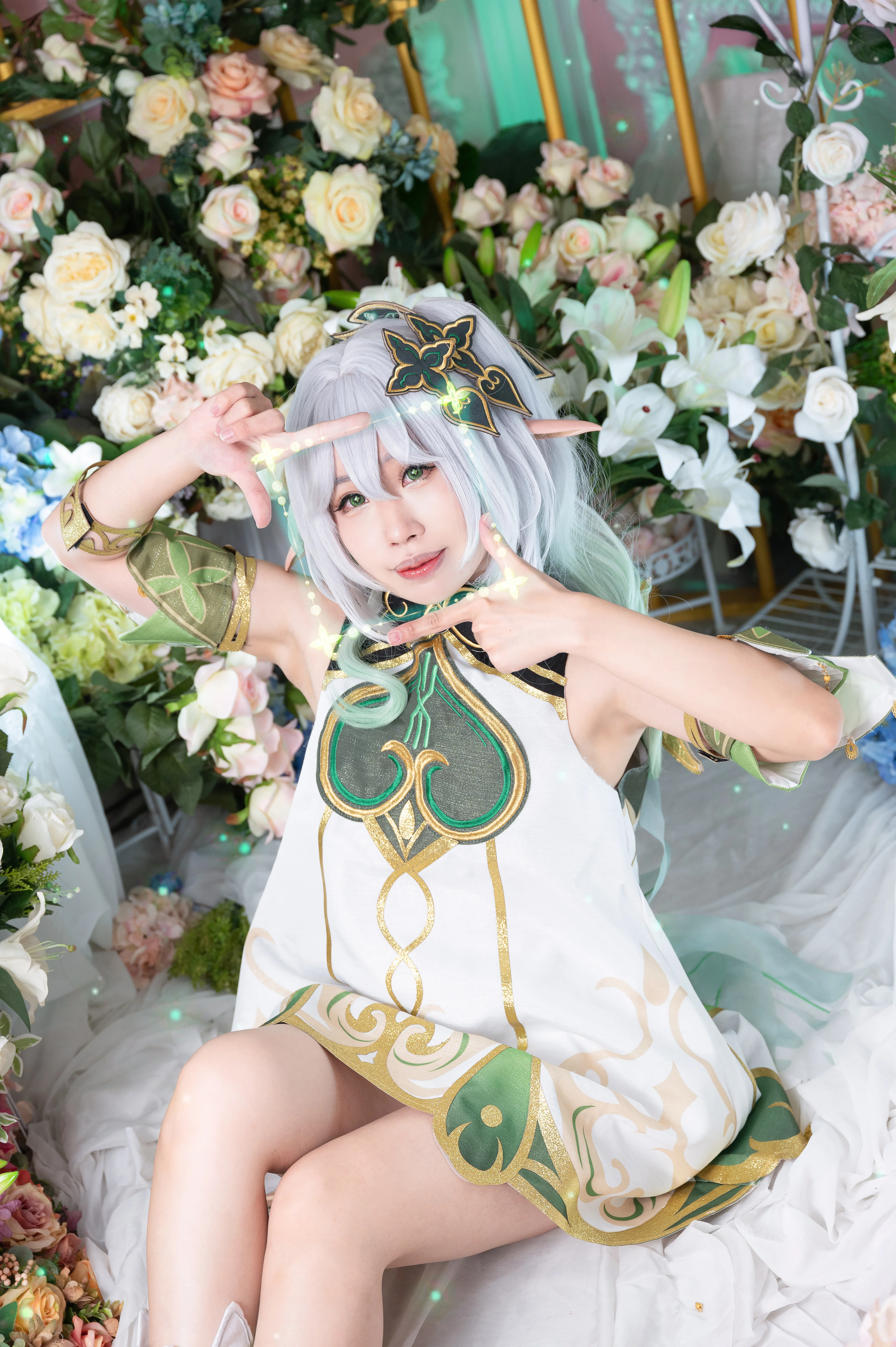 【納西妲cos】花海里的綠意精靈，棚拍也能感受自然氣息 - 第 1 張