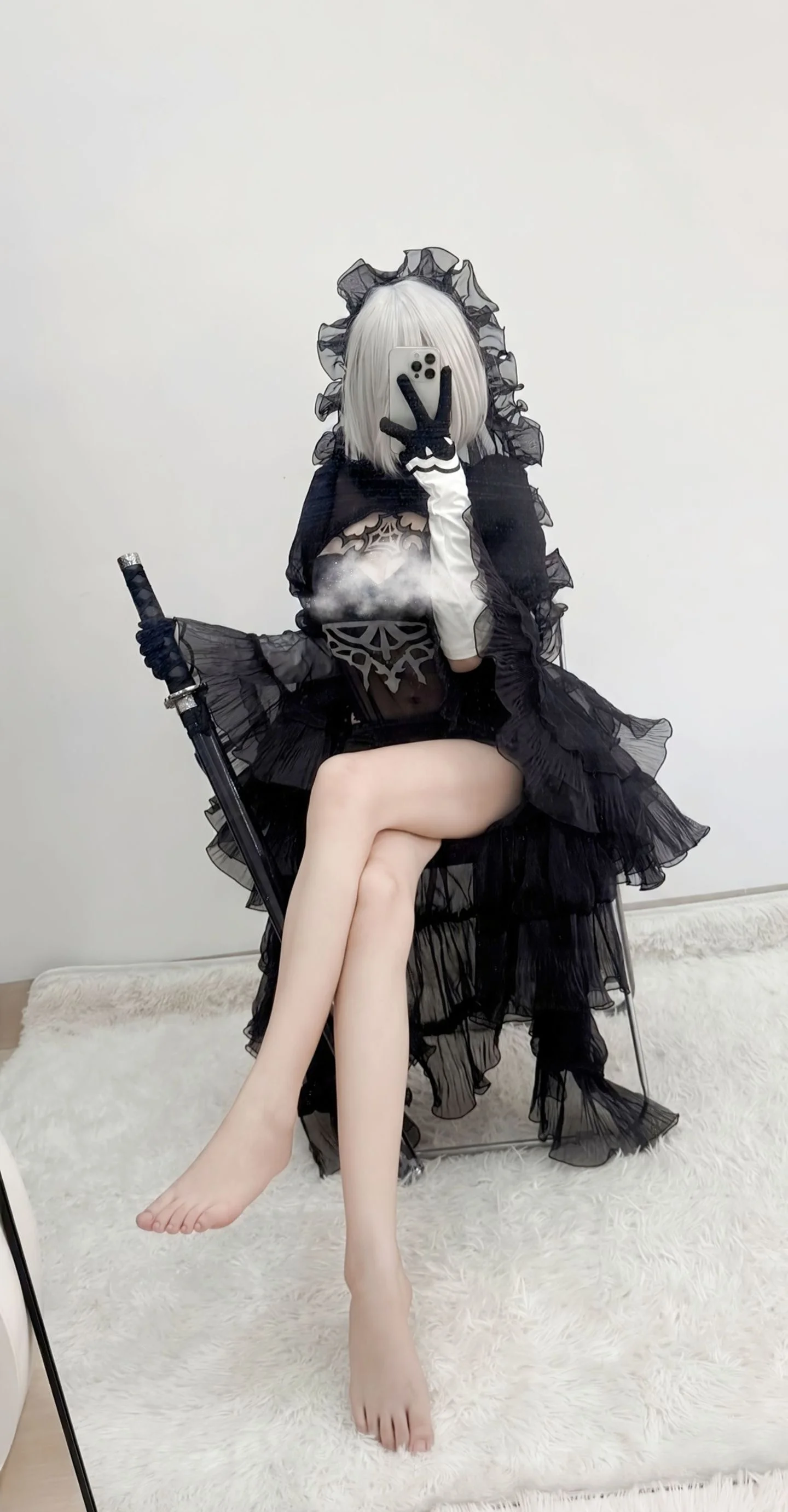 【2b花嫁cos】暗夜中的哥特华章，重塑尼尔机械纪元的优雅 - 第4张