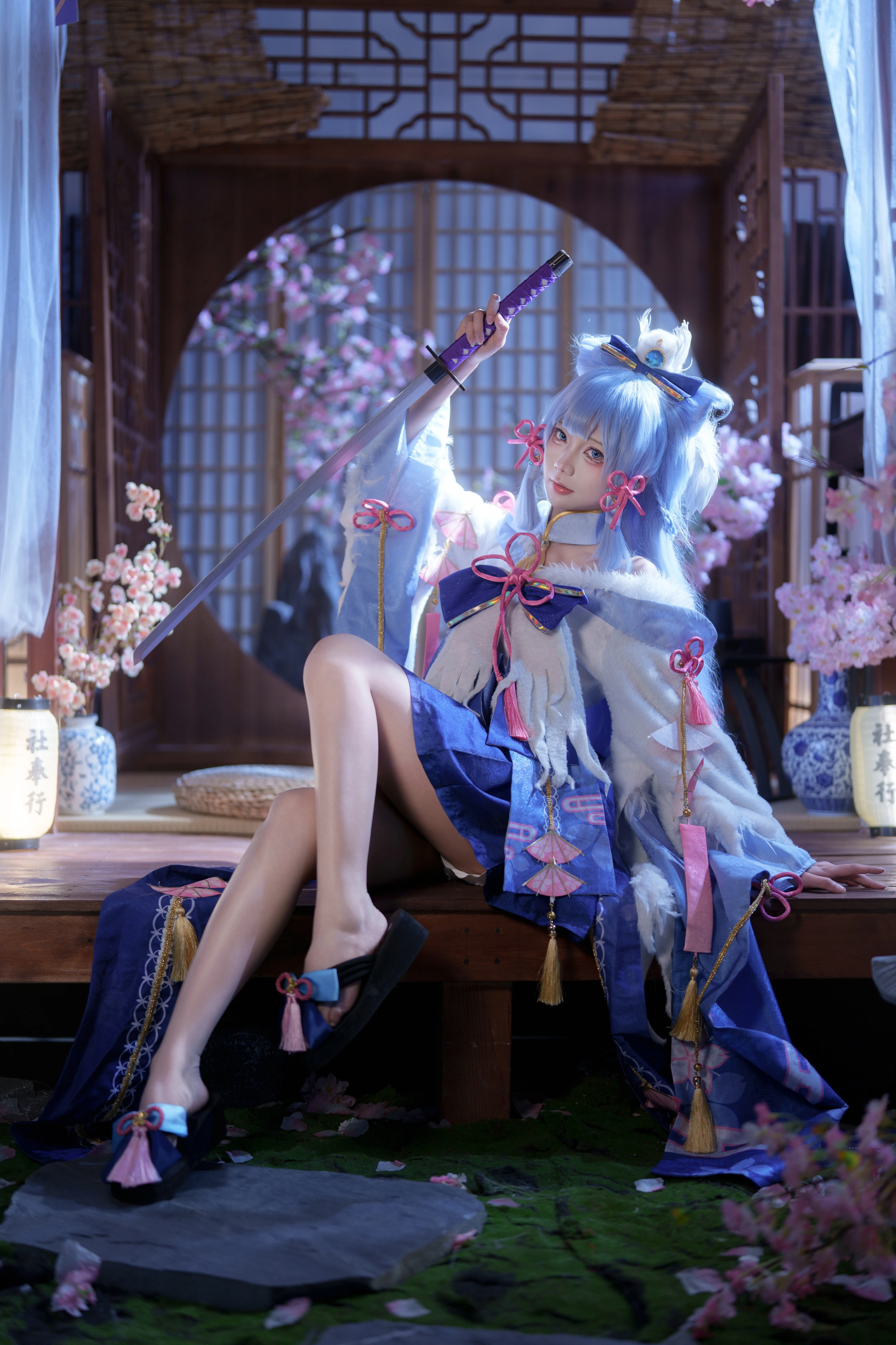 【神里绫华cos】原神里的白鹭樱华月下之舞 - 第 2 张