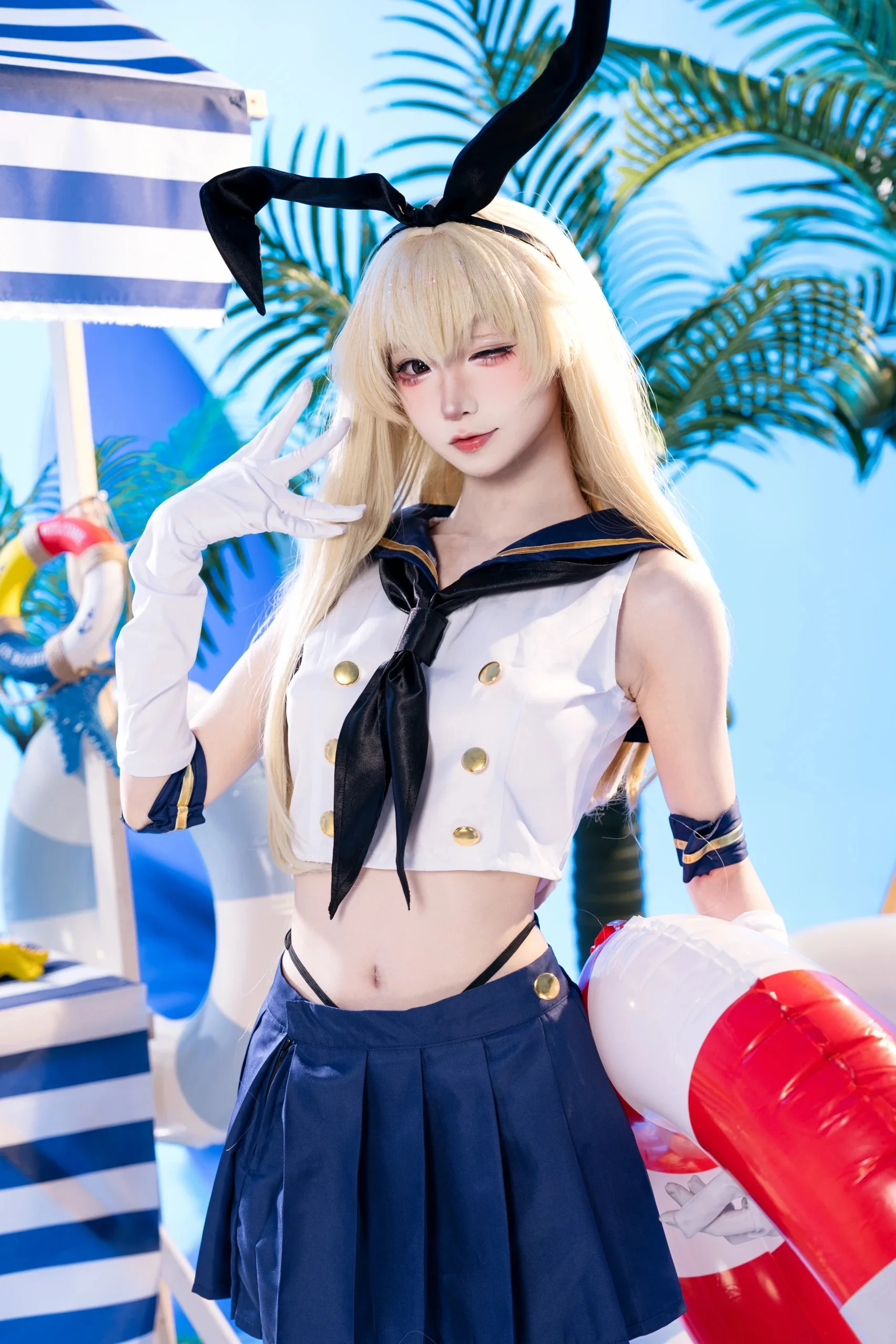 【岛风cos】《舰队收藏》海滩上的灵动航母 - 第 3 张