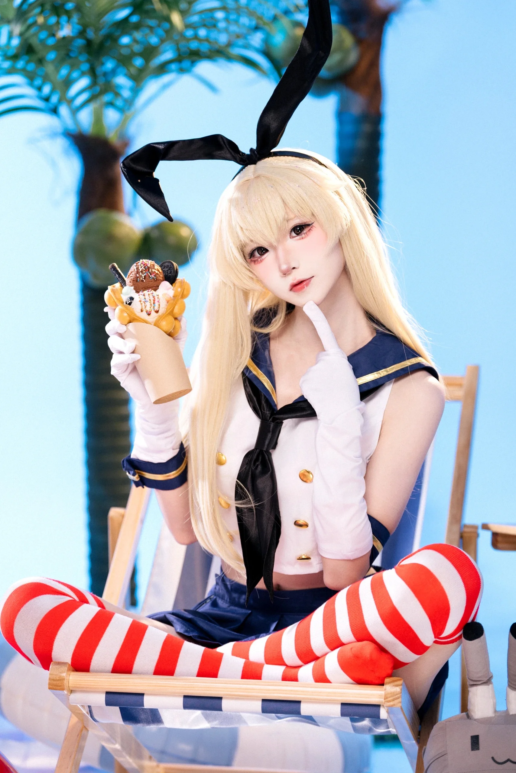 【岛风cos】《舰队收藏》海滩上的灵动航母 - 第 4 张
