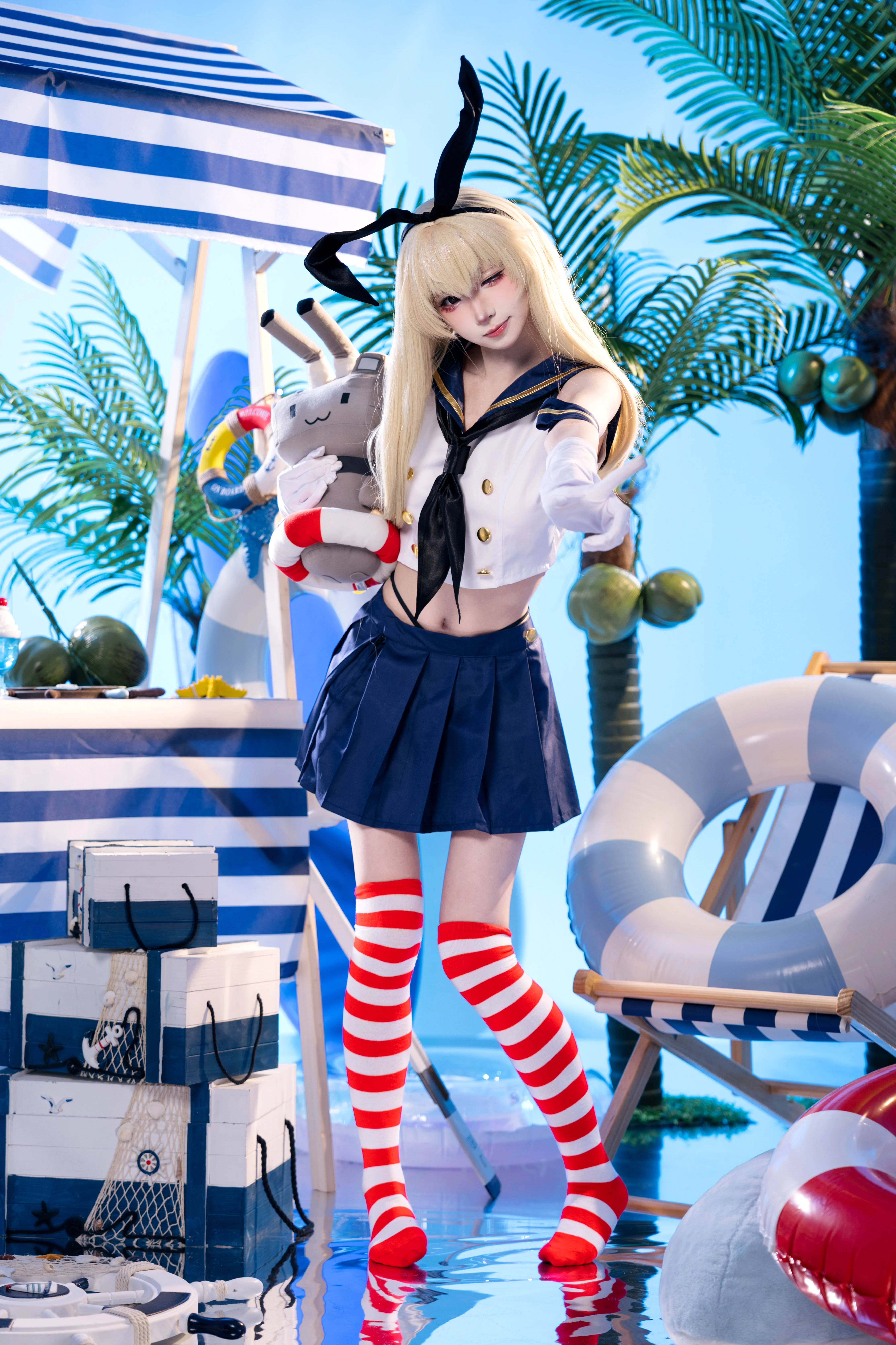 【岛风cos】《舰队收藏》海滩上的灵动航母 - 第 5 张