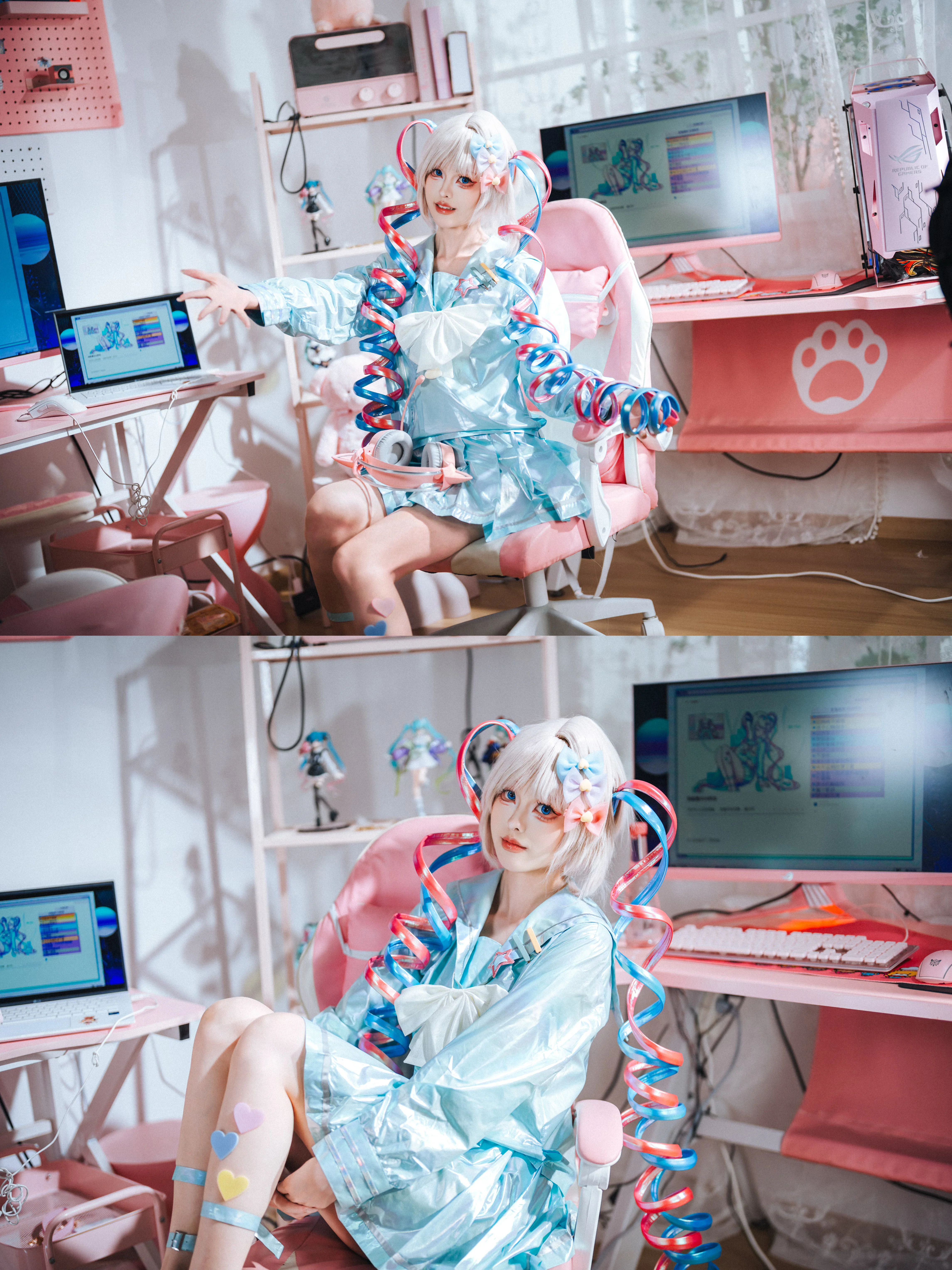 [KAngel cosplay] NEEDY GIRL OVERDOSE: Transforming into an Internet Angel in Cyber Waves - Image 1