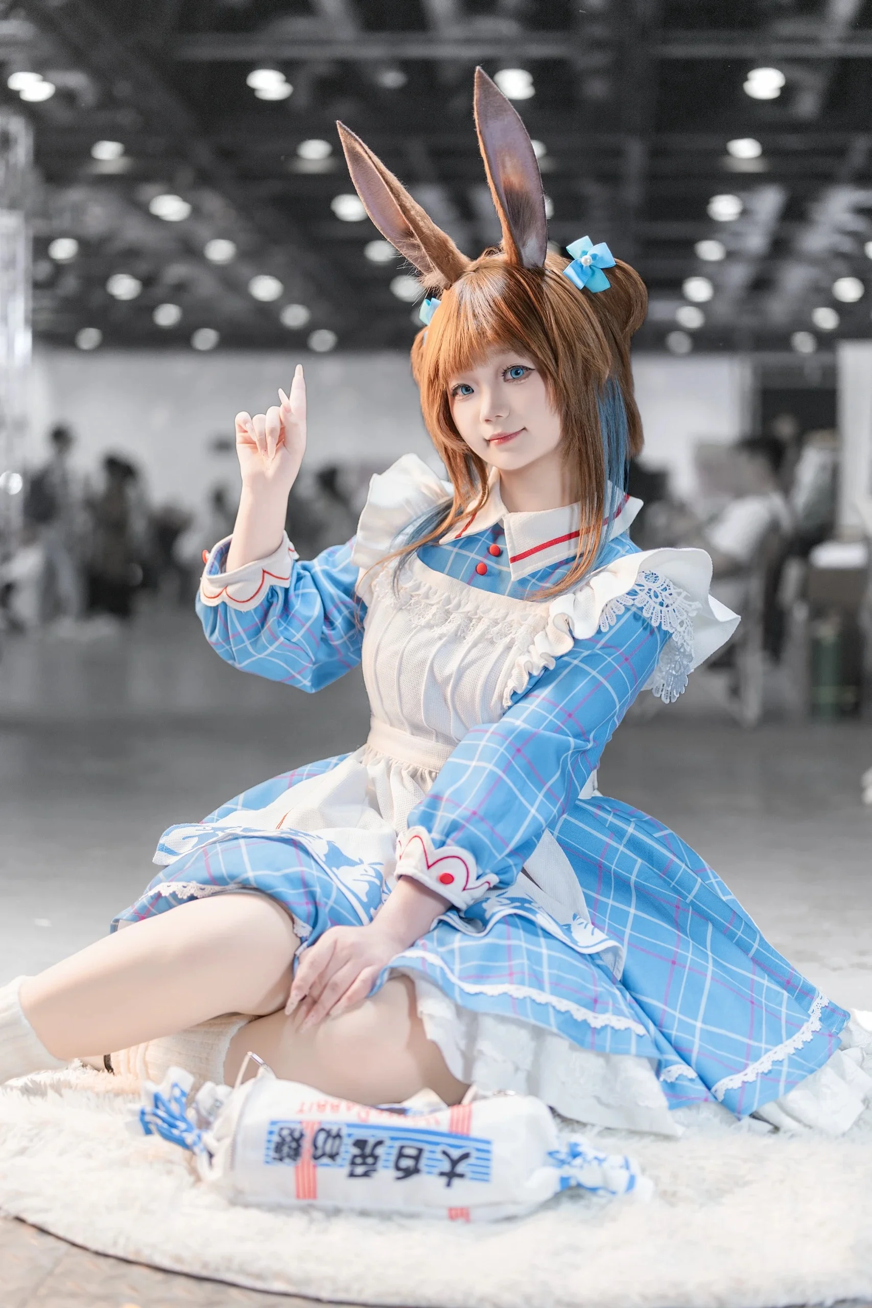 【アーミヤ コスプレ】青白チェックのうさぎメイド、イベント写真が届きました！ - 3 枚目