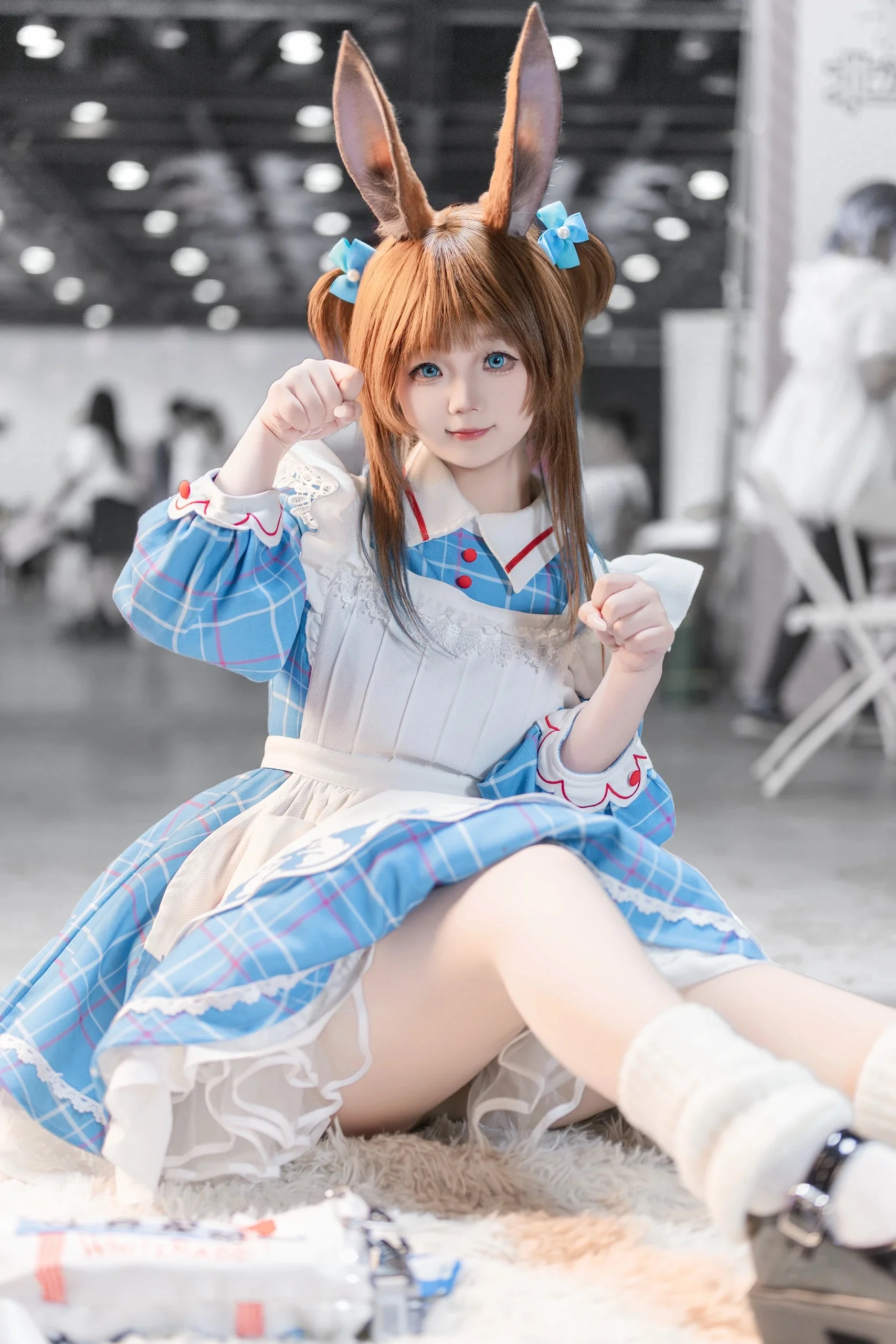 【アーミヤ コスプレ】青白チェックのうさぎメイド、イベント写真が届きました！ - 4 枚目