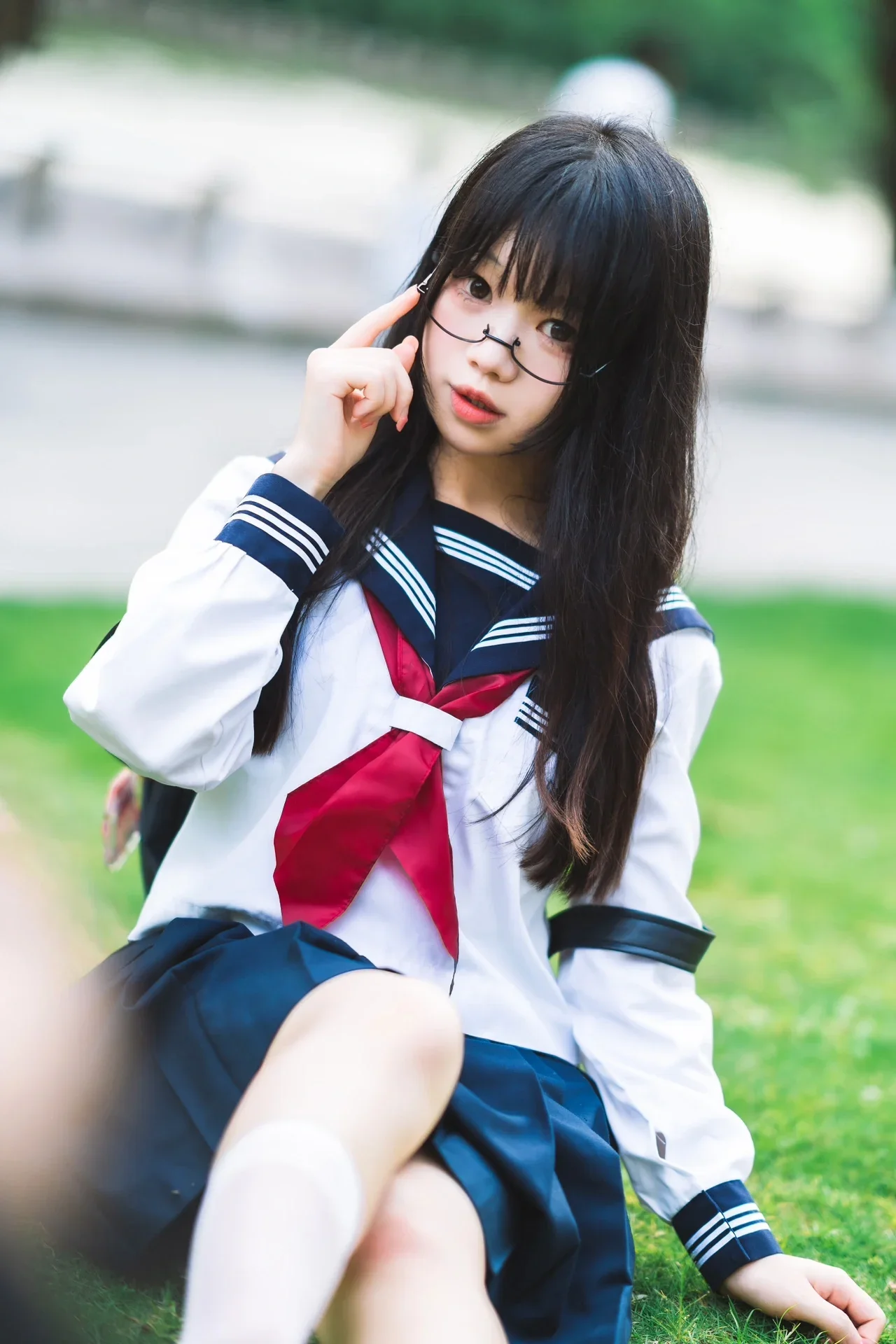 广州萤火虫漫展场外的夏日水手服出片记录