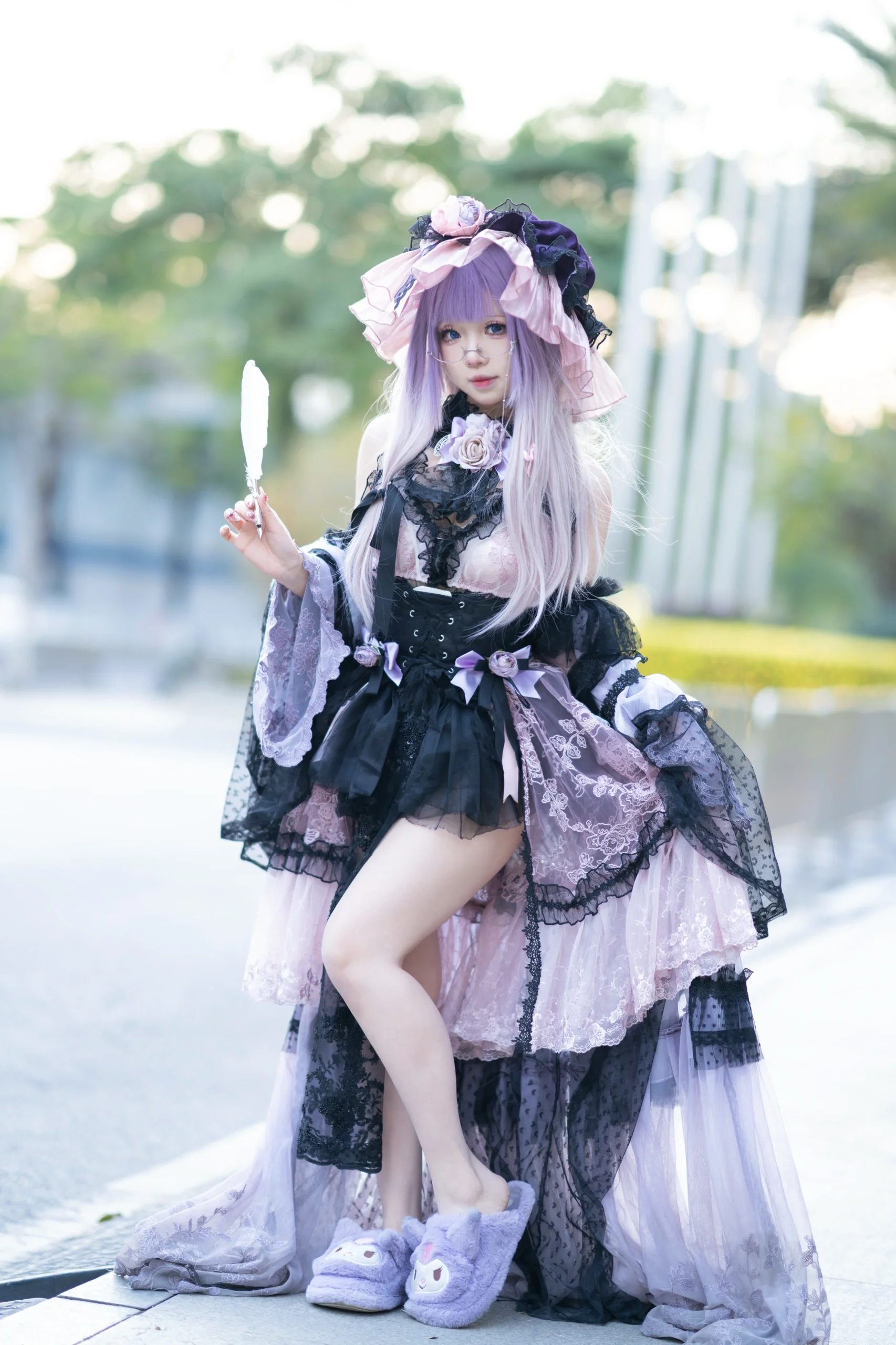 【帕秋莉cos】东方Project初物语Day3场照，紫黑蕾丝轻装之旅
