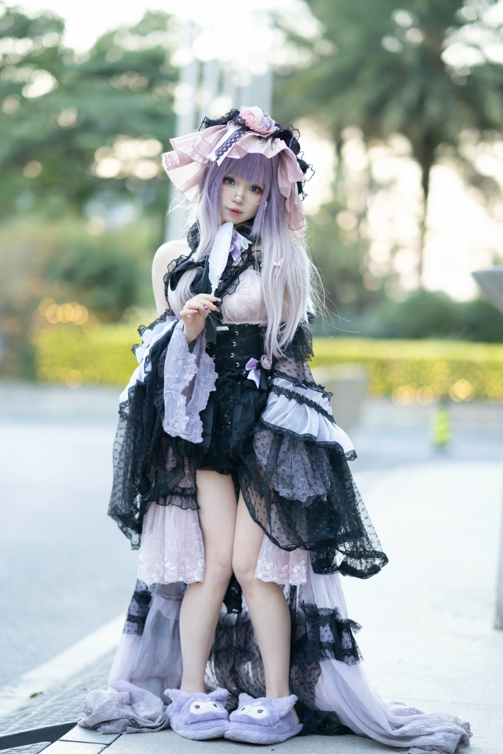 【パチュリー コスプレ】東方Project初物語アニメイベントDay3イベント写真、紫黒レースの轻装旅 - 3 枚目