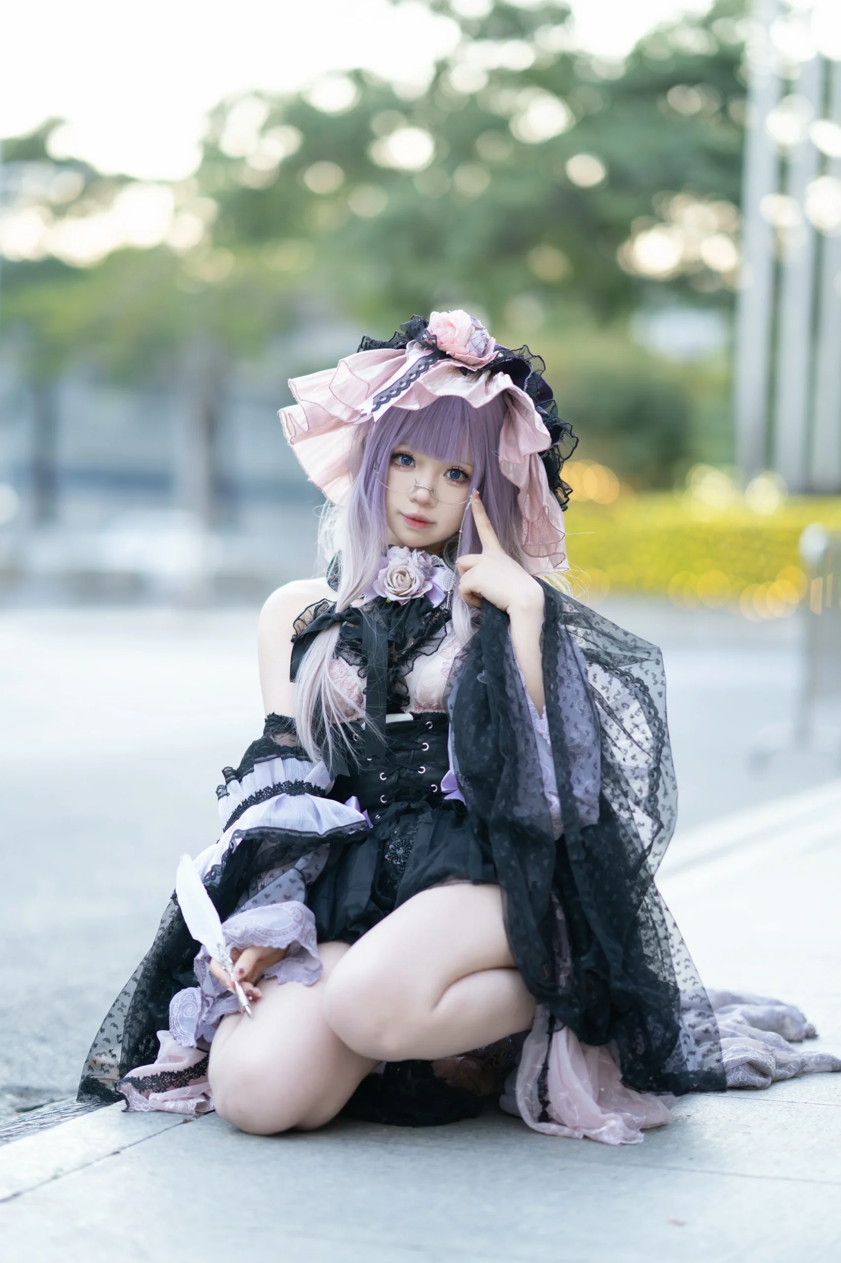【パチュリー コスプレ】東方Project初物語アニメイベントDay3イベント写真、紫黒レースの轻装旅 - 8 枚目