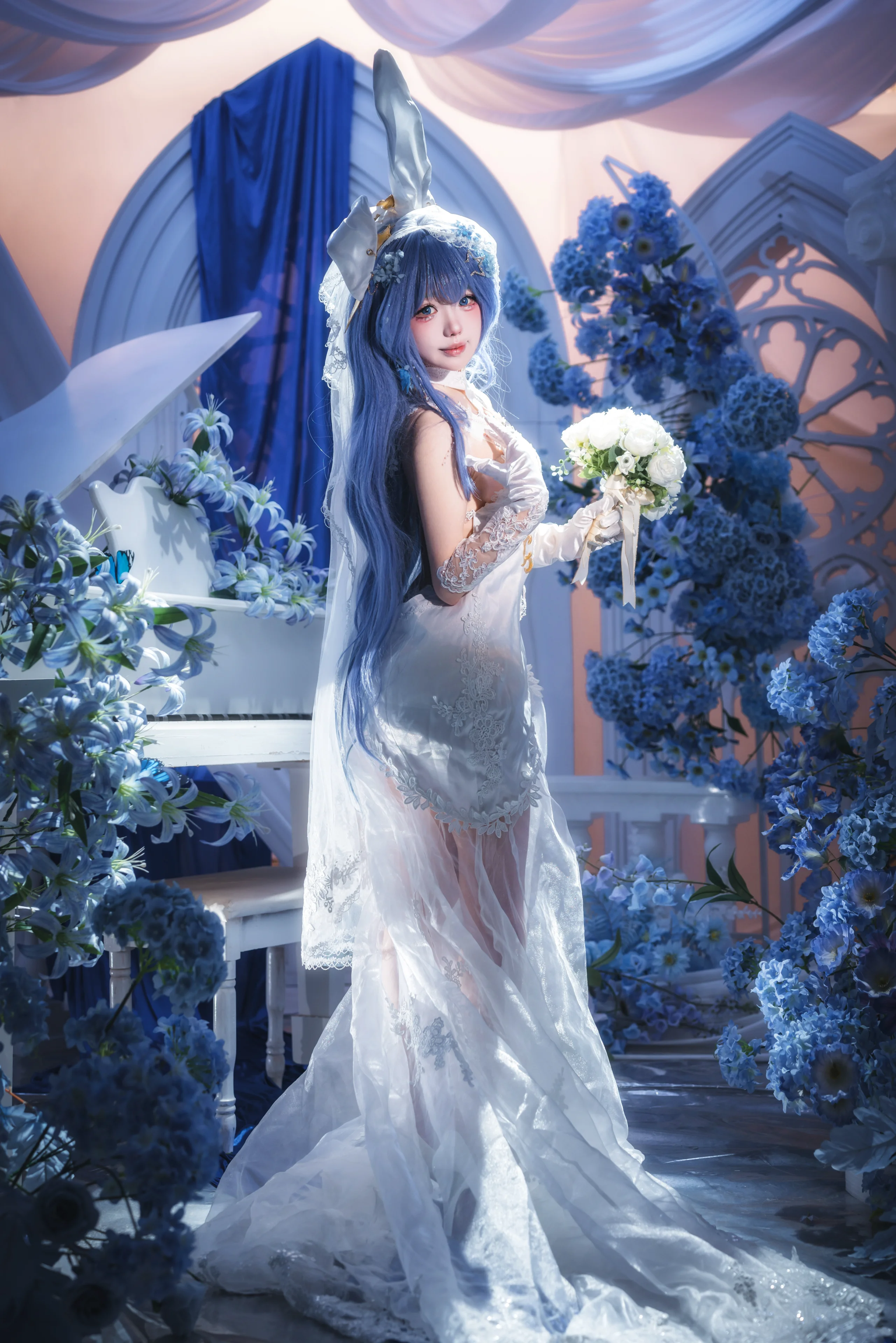【碧蓝航线花园新泽西cos】梦幻花嫁婚纱的白雪之仪 - 第 1 张