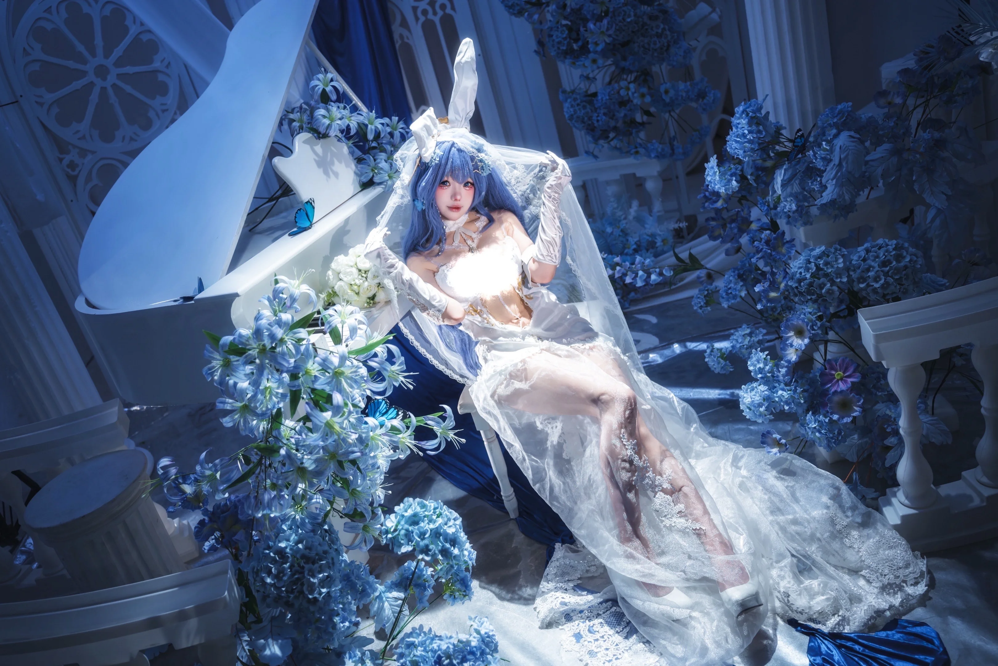 【碧蓝航线花园新泽西cos】梦幻花嫁婚纱的白雪之仪 - 第 3 张