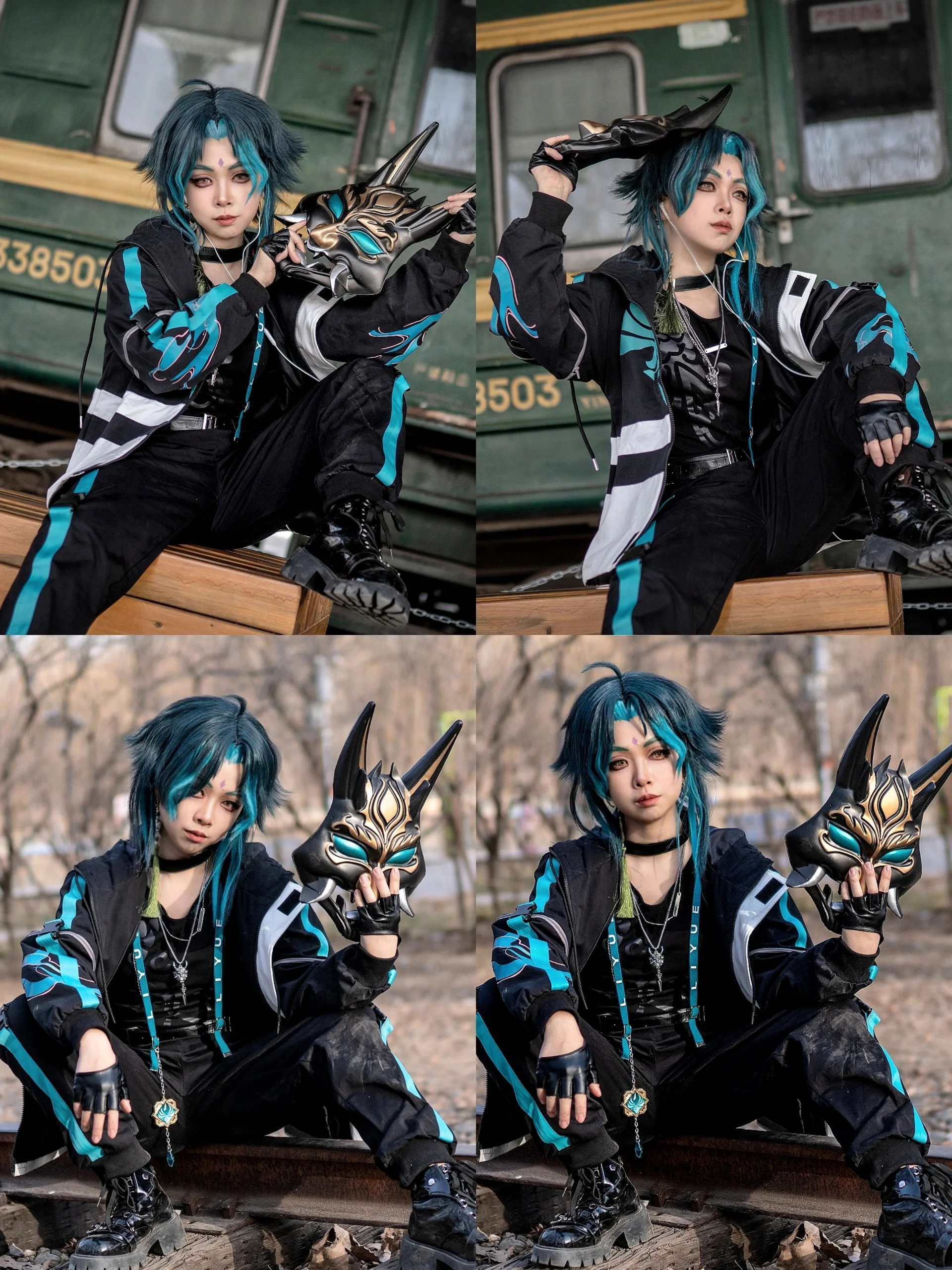 [Xiao Cosplay] Boyish Charm and Sharpness by the Railroad Tracks - Image 1