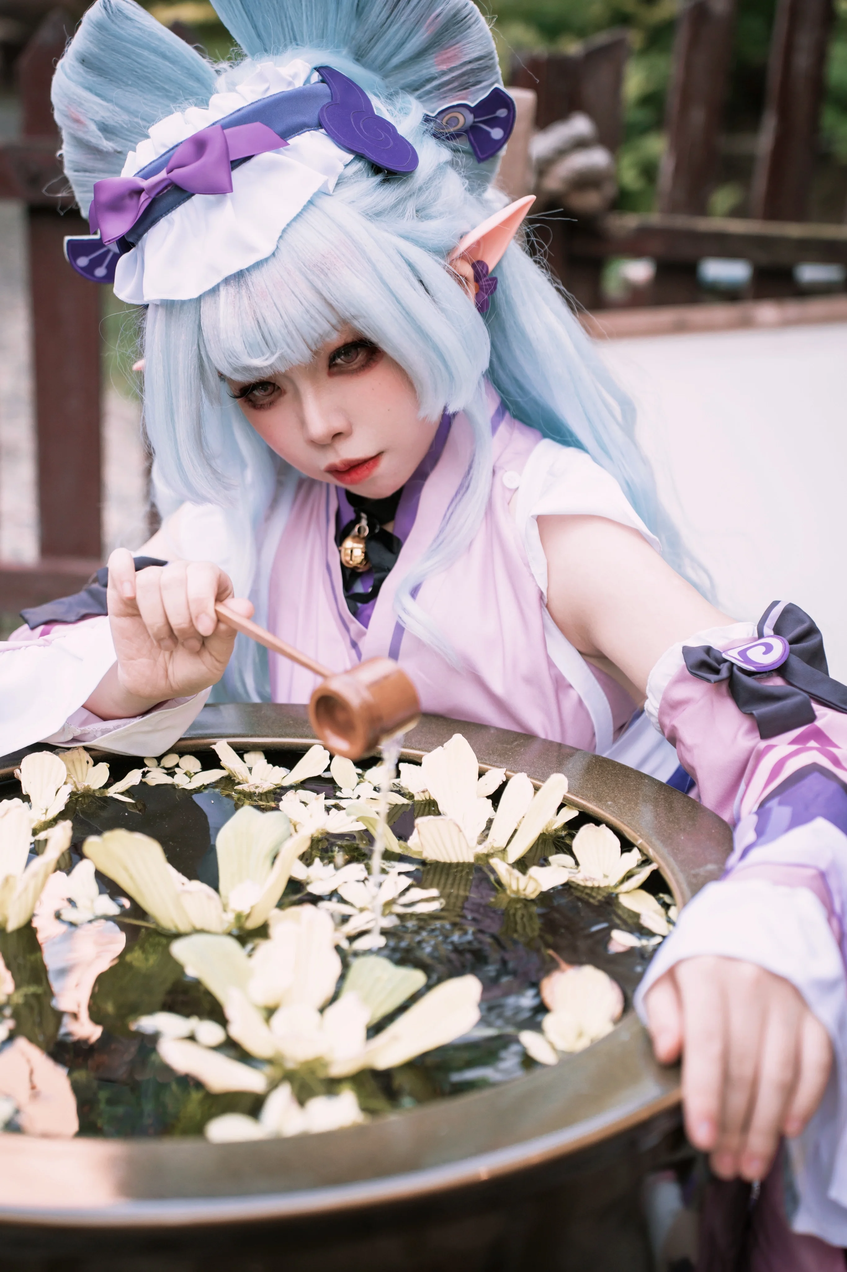 【梦见月瑞希cos】原神里的和风治愈感，水钵前留影