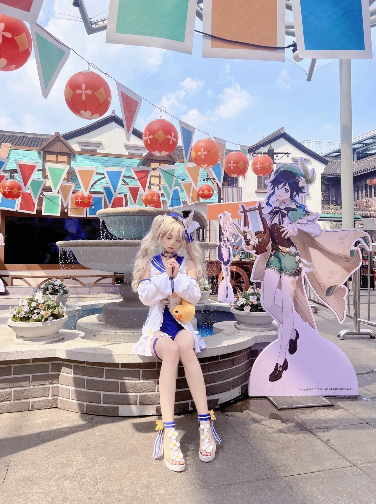 【芭芭拉cos】原神夏日水手服造型线下打卡 - 第 5 张