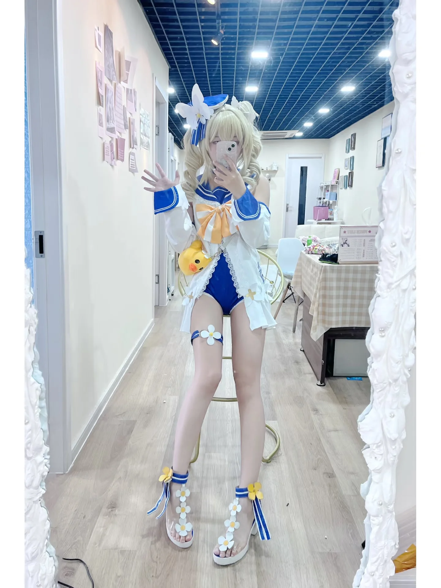 【芭芭拉cos】偶像的夏日冲鸭时刻，元气水手服上身 - 第 4 张
