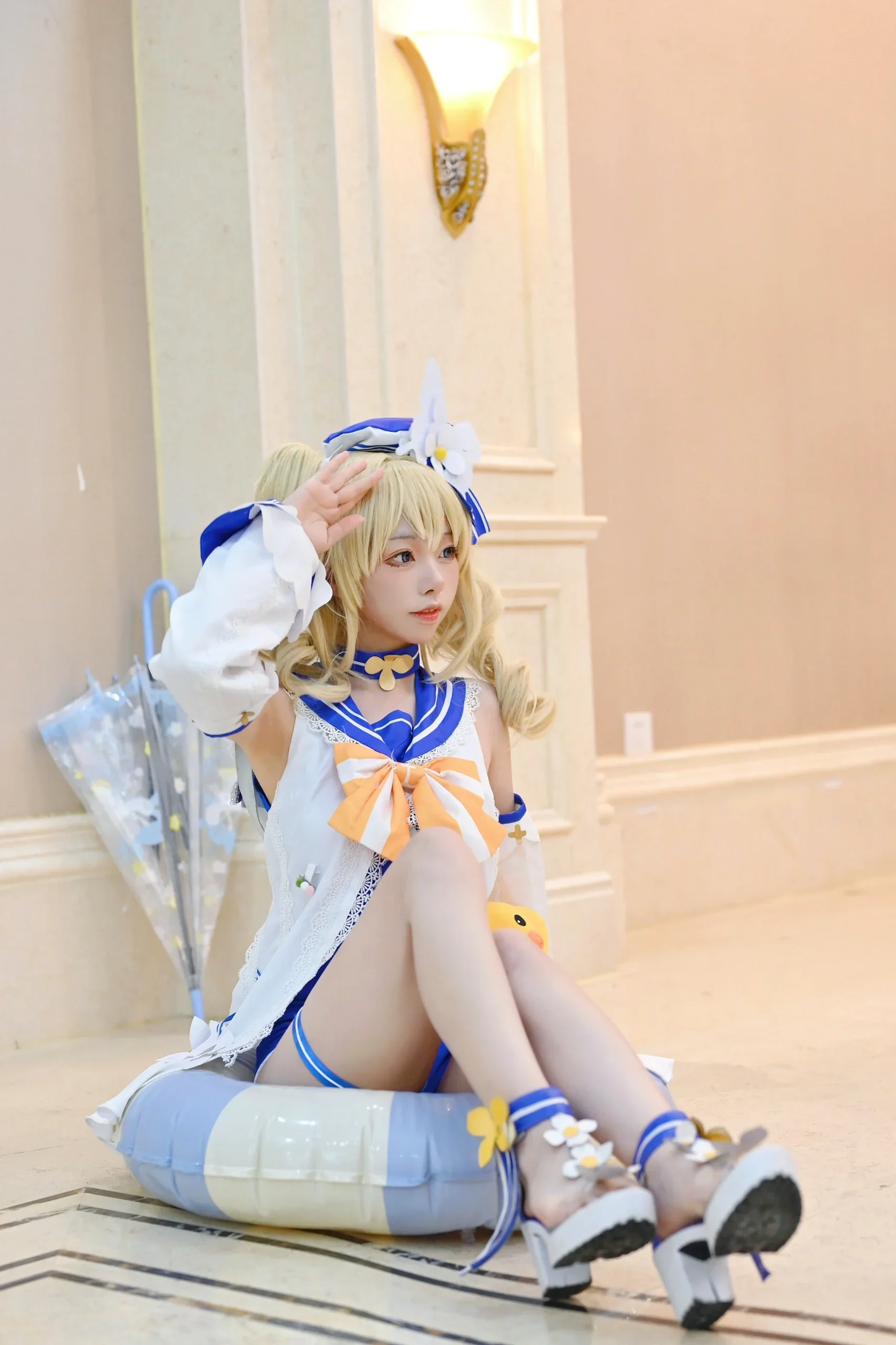 【芭芭拉cos】原神芭芭拉的夏日水手风，清凉出片 - 第 6 张