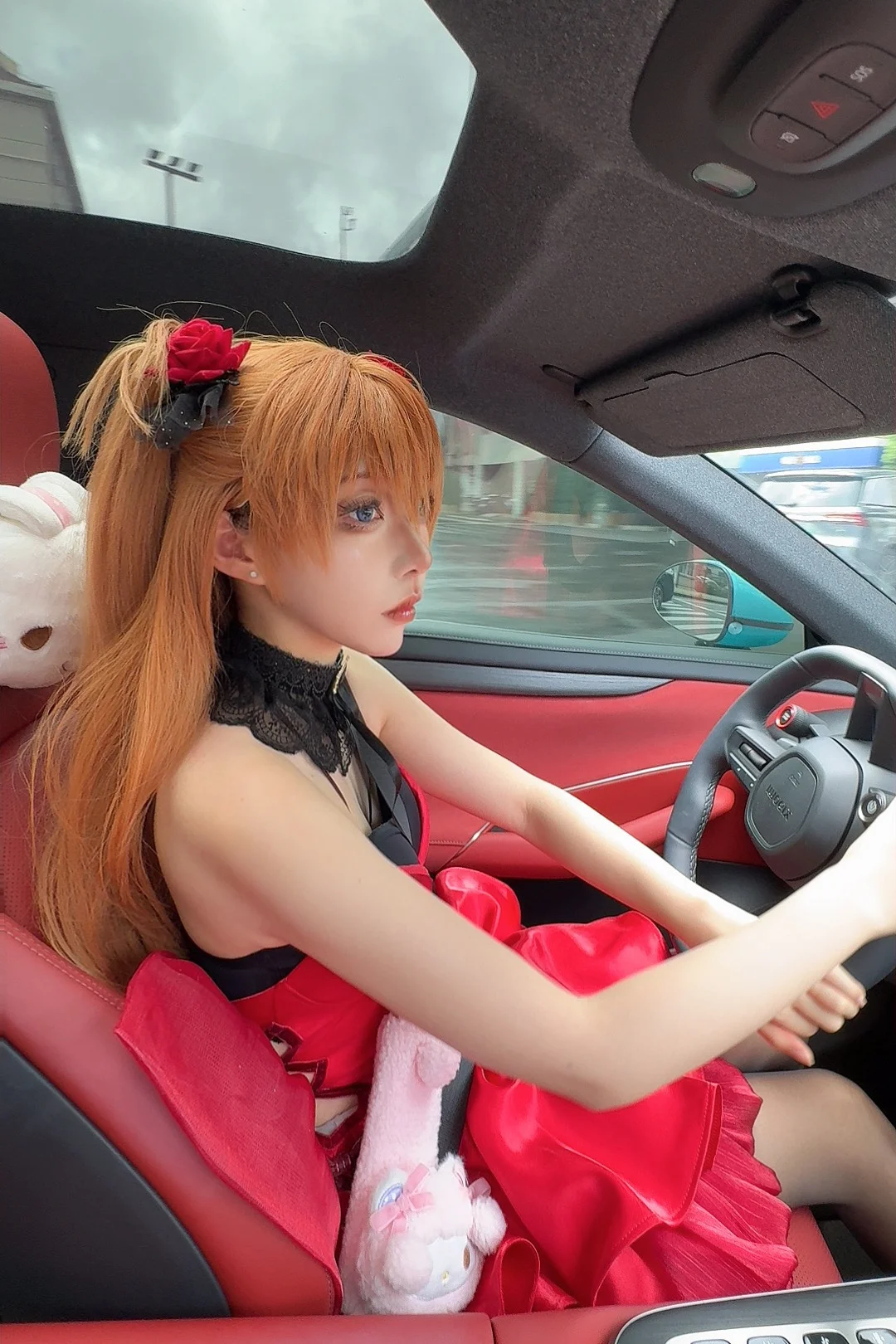 【明日香cos】新世纪福音战士的红色礼服，版型真的很正