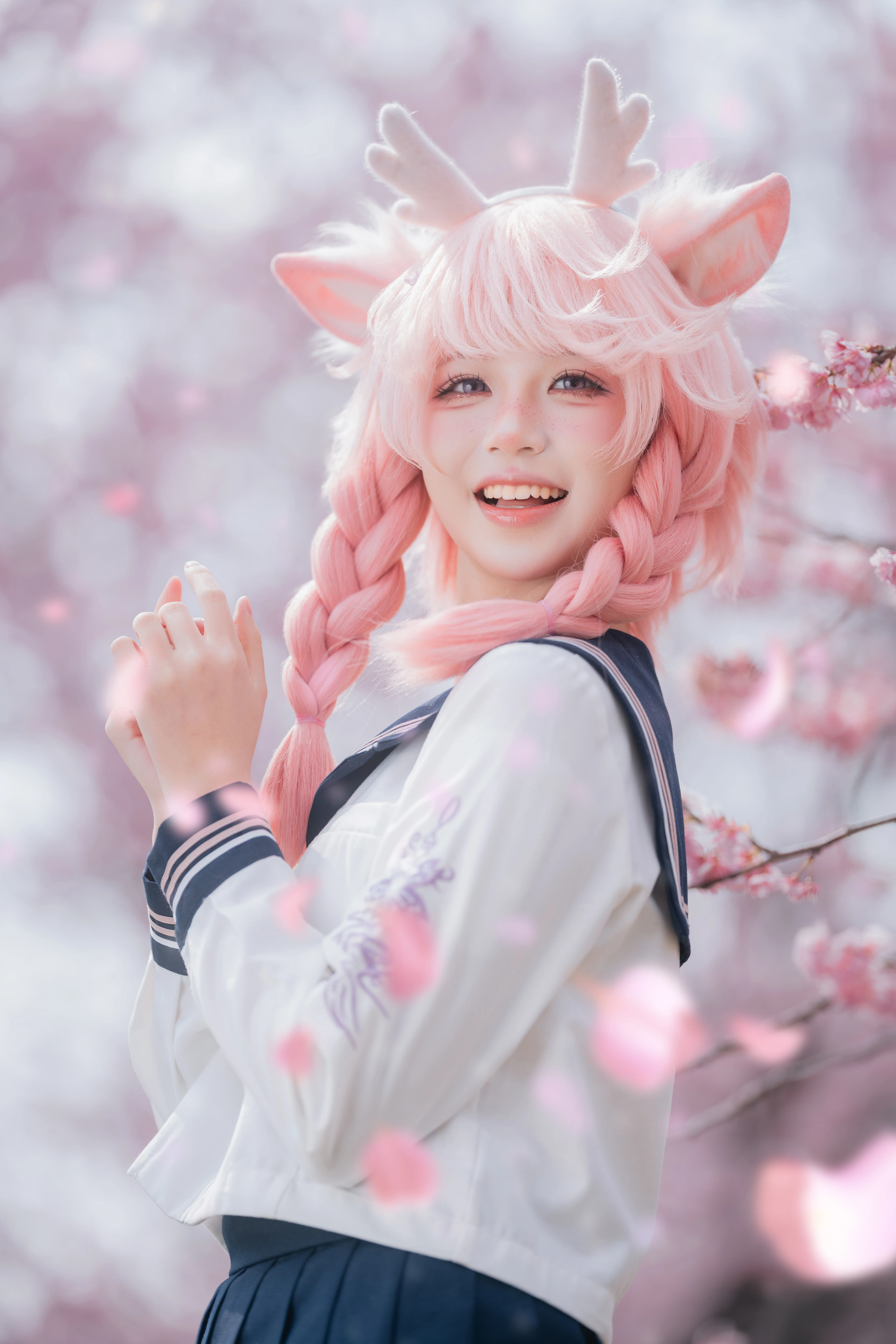 【瑶cos】樱花林里的赴约，春日JK造型分享 - 第 2 张