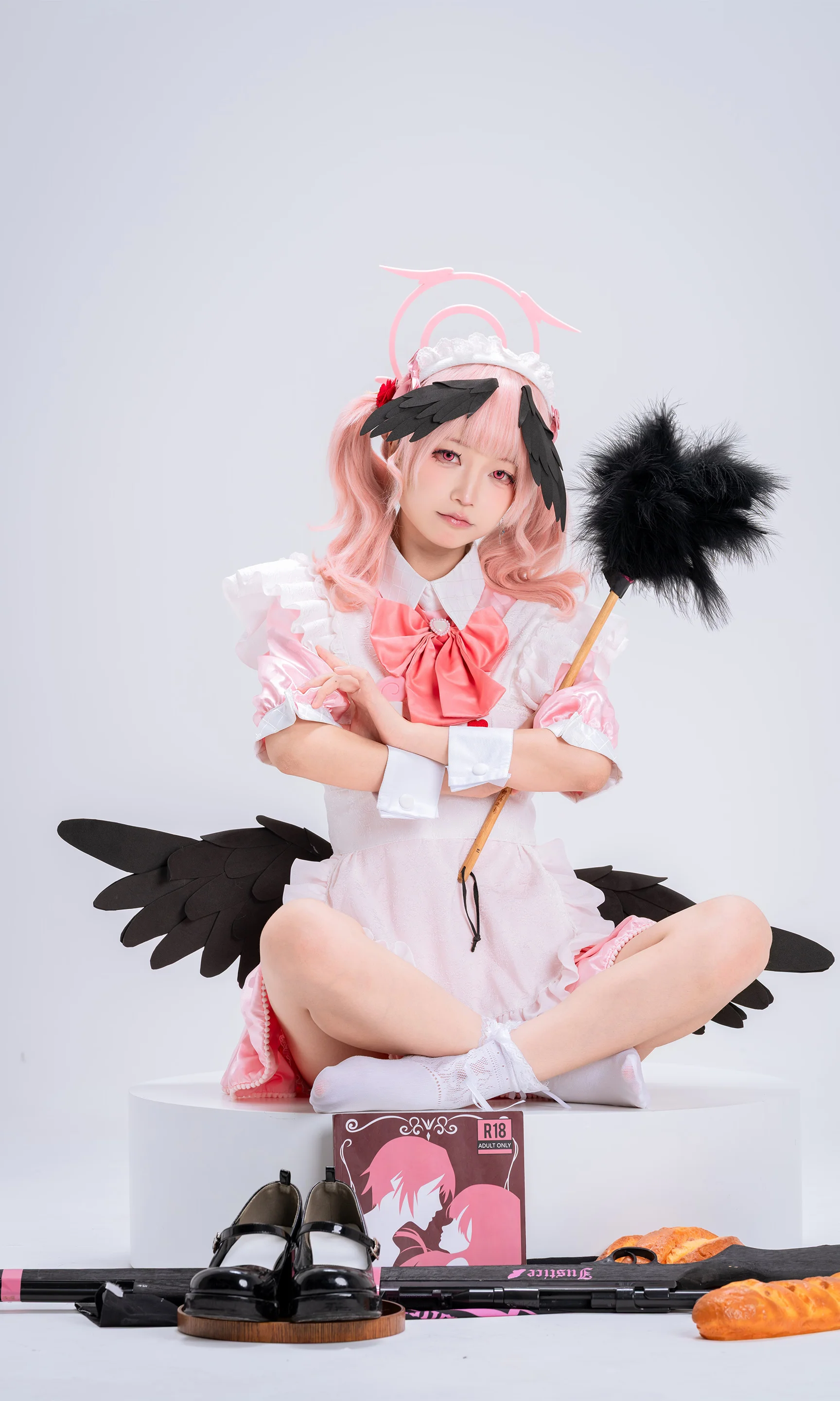 【下江小春cos】粉红恶魔小天使的女仆装拍摄记录 - 第 4 张