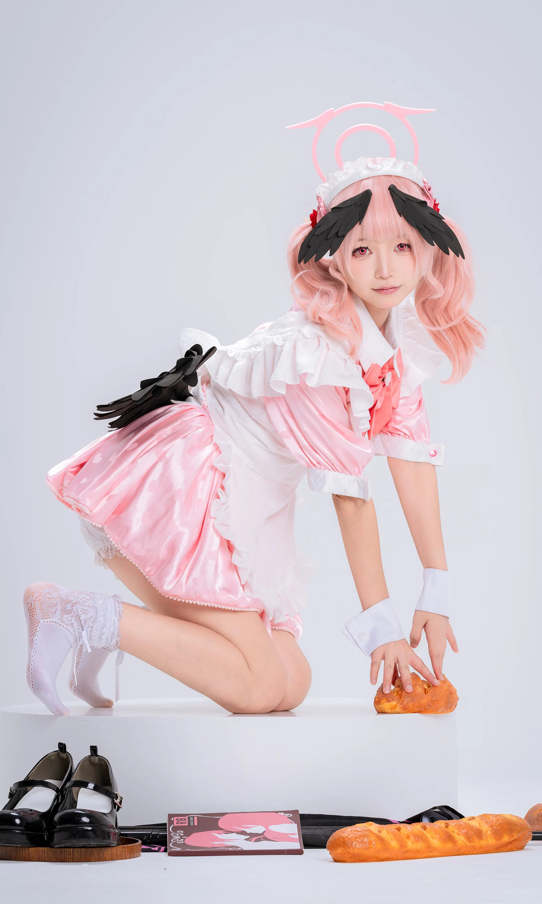 【下江小春cos】粉红恶魔小天使的女仆装拍摄记录 - 第 5 张