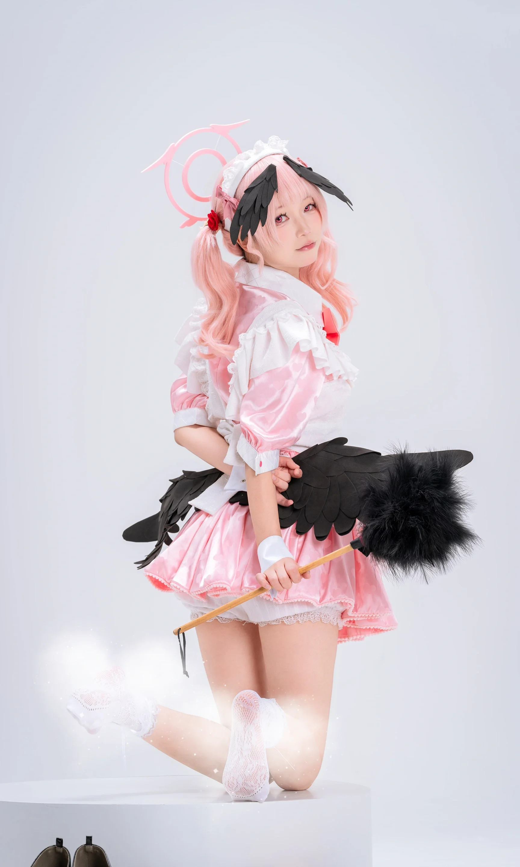 【下江小春cos】粉红恶魔小天使的女仆装拍摄记录 - 第 8 张