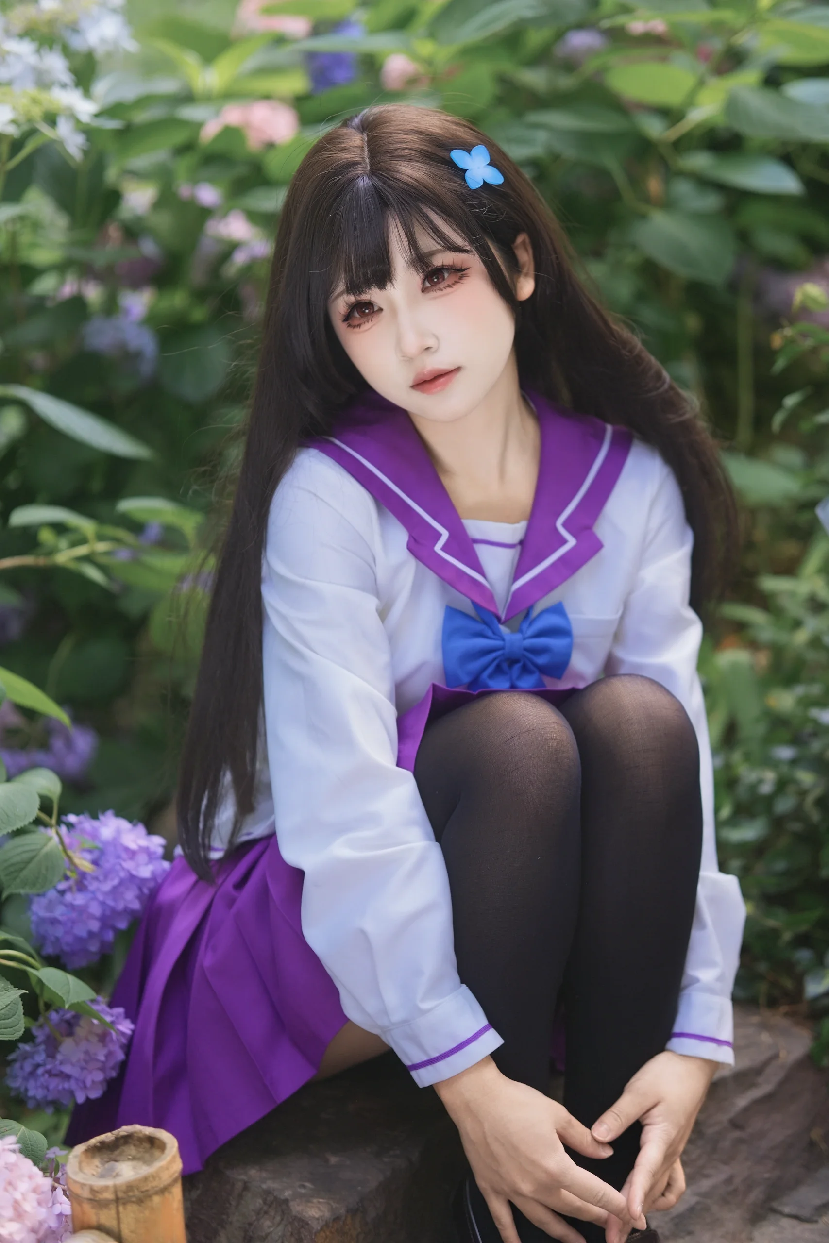 【散华礼弥cos】在绣球花丛中找回那份静谧的少女感