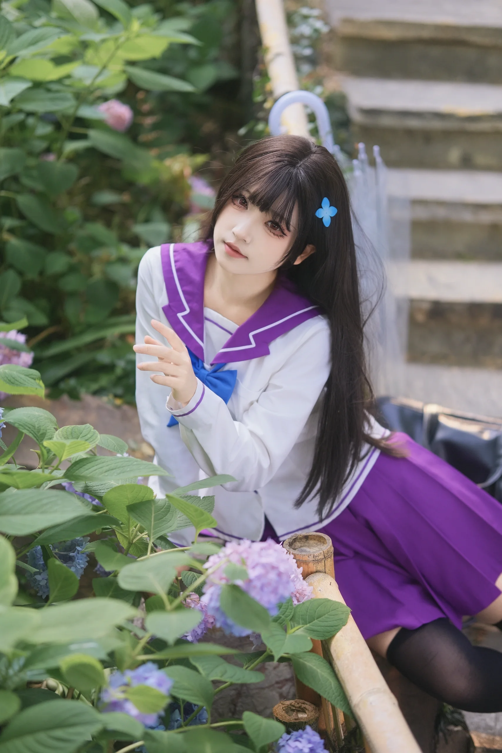 【散华礼弥cos】在绣球花丛中找回那份静谧的少女感 - 第 3 张
