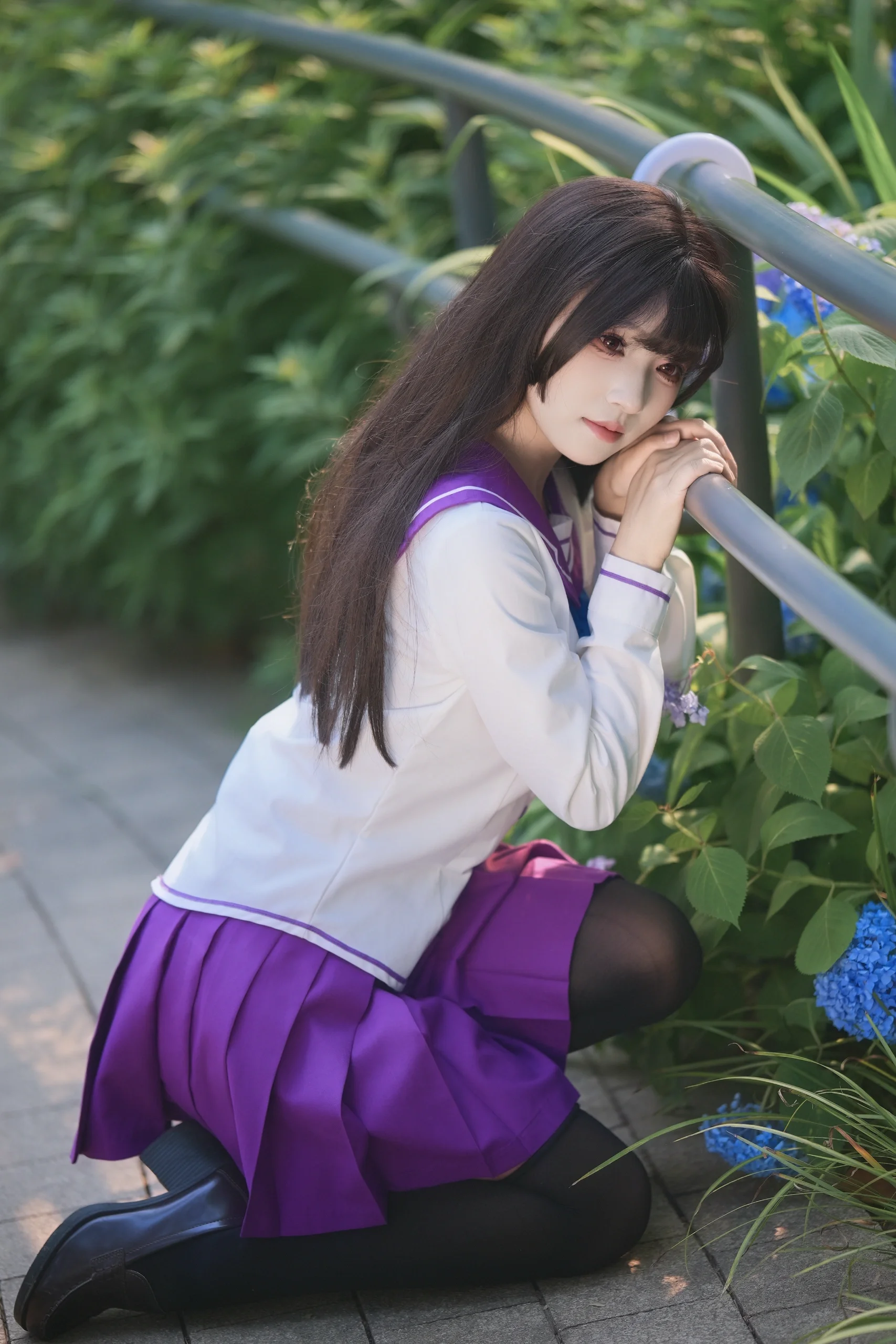 【散华礼弥cos】在绣球花丛中找回那份静谧的少女感 - 第 6 张