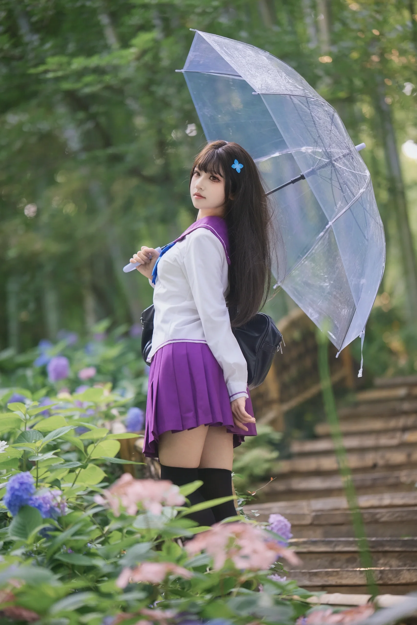 【散华礼弥cos】在绣球花丛中找回那份静谧的少女感 - 第 7 张