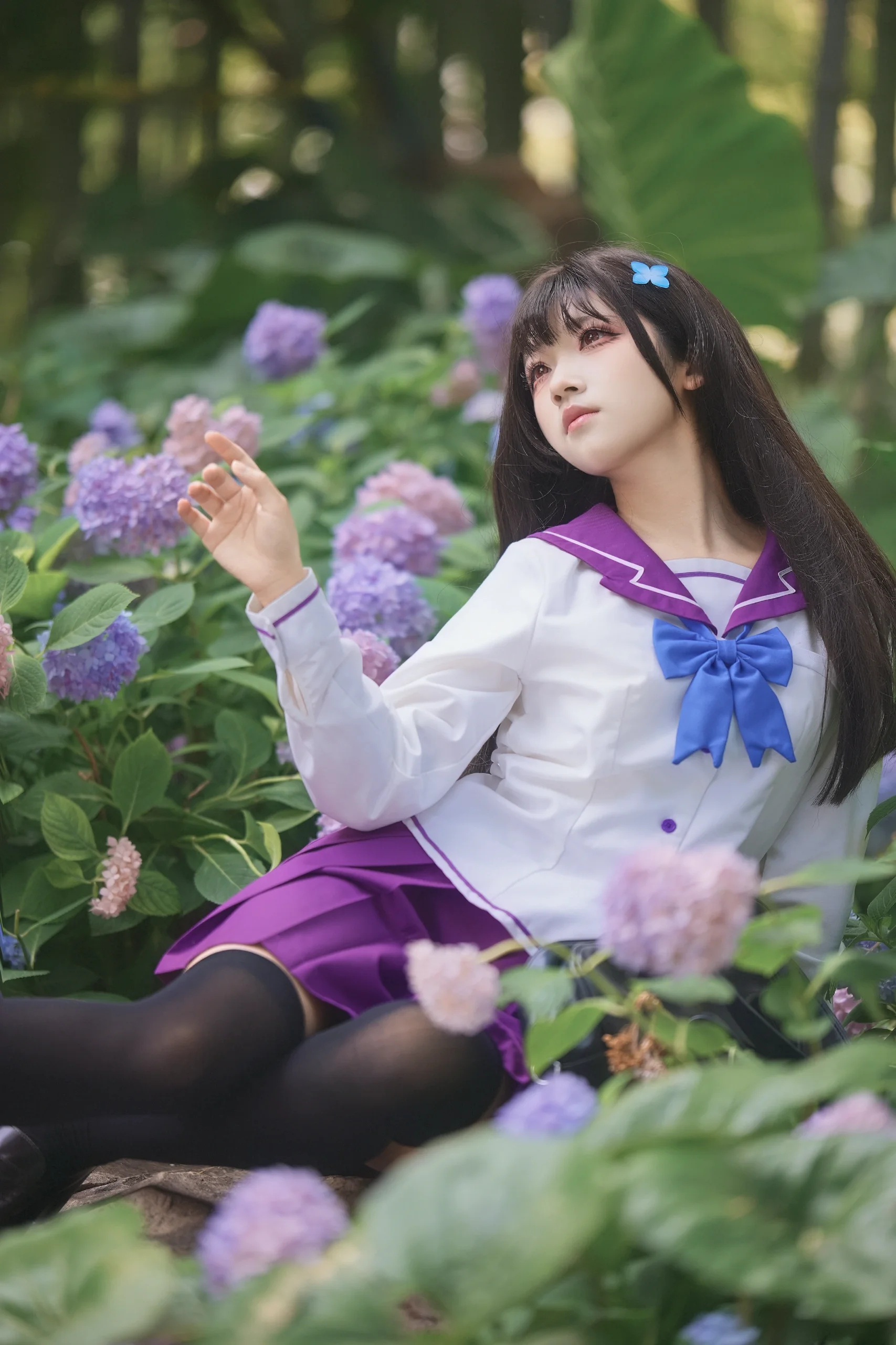 【散华礼弥cos】在绣球花丛中找回那份静谧的少女感 - 第 8 张