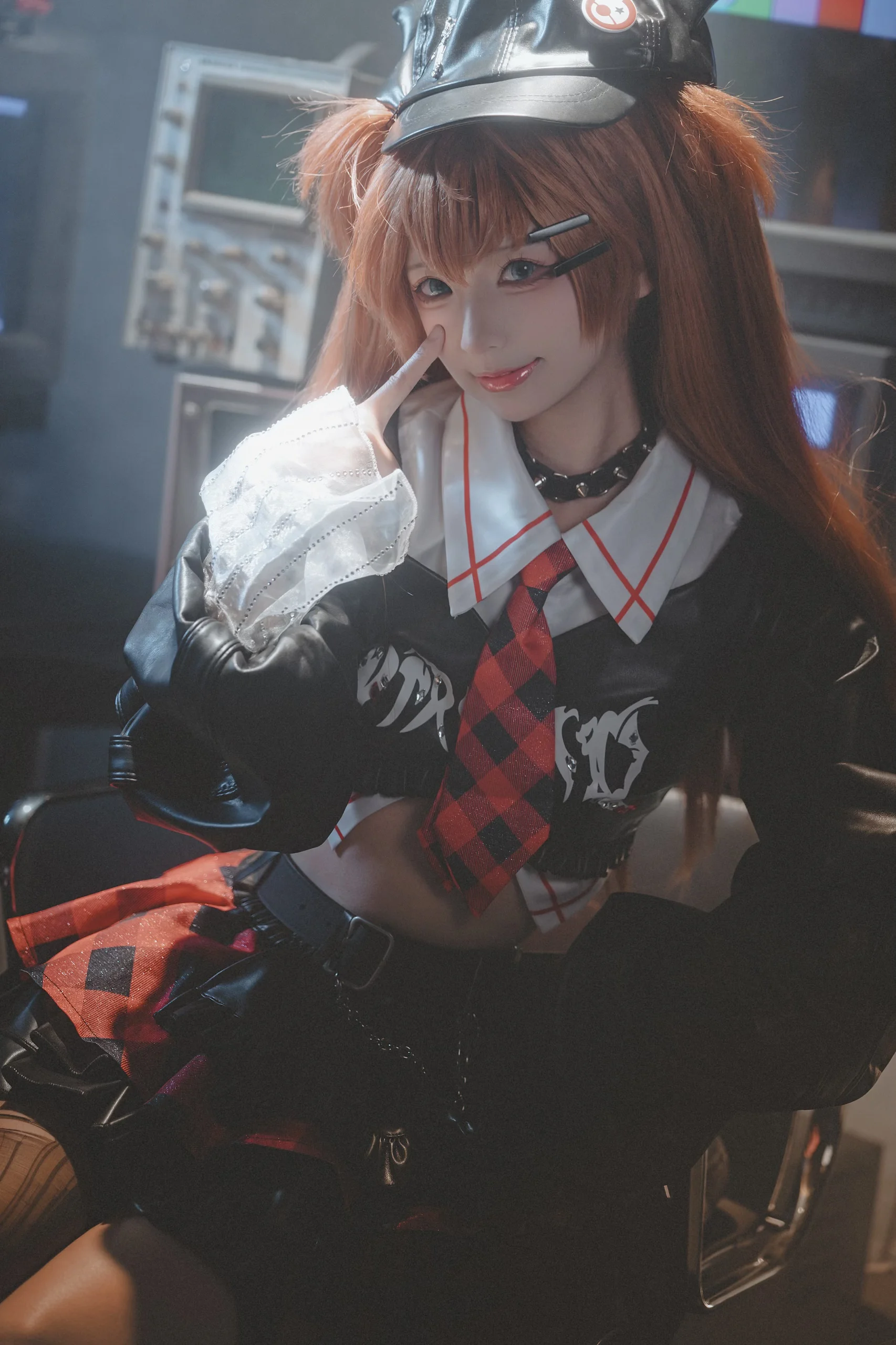 【明日香cos】摇滚版明日香，复古电子棚里的高光时刻 - 第 6 张