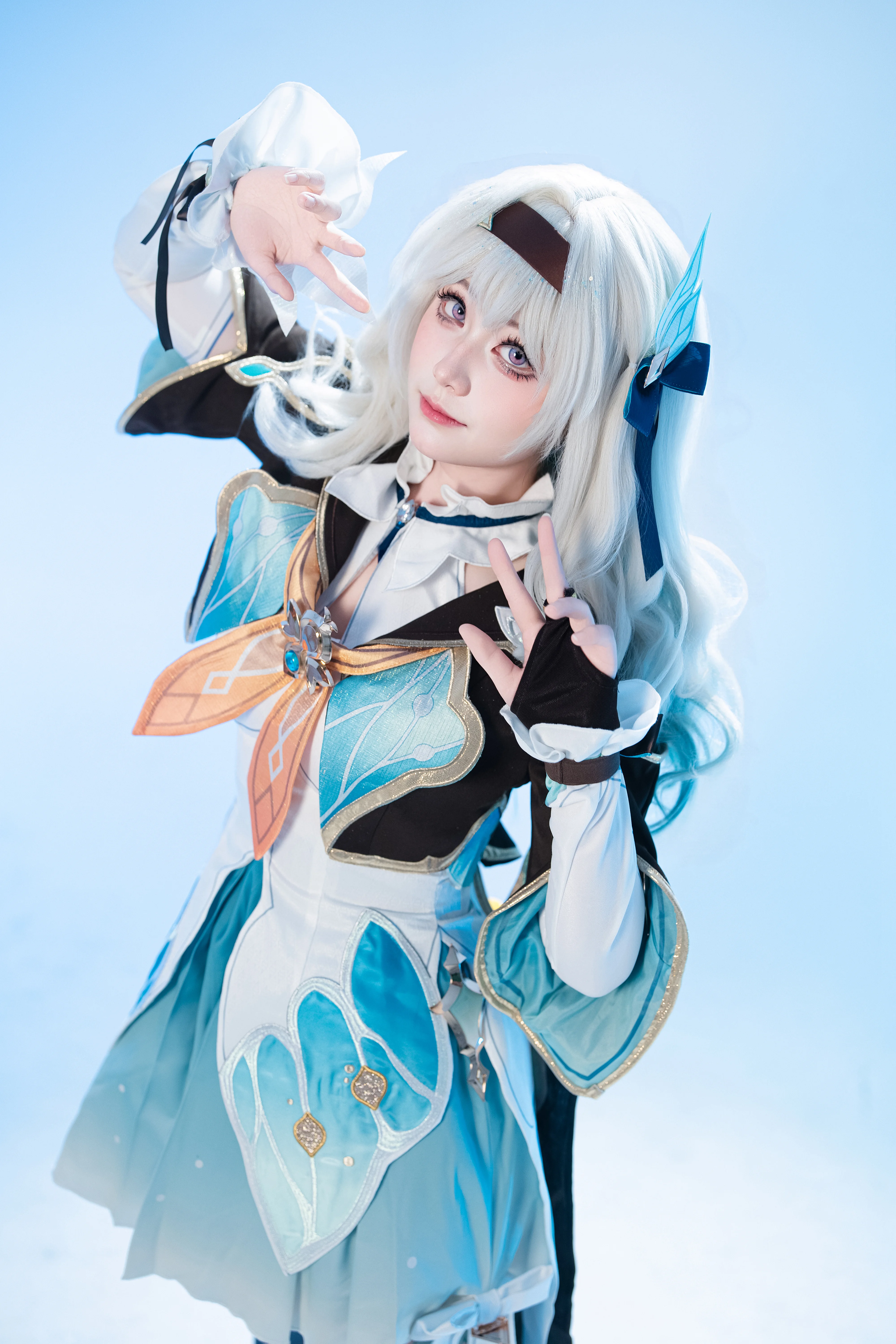 【流萤cos】崩坏星穹铁道，蓝白花海与光影的定格 - 第 2 张