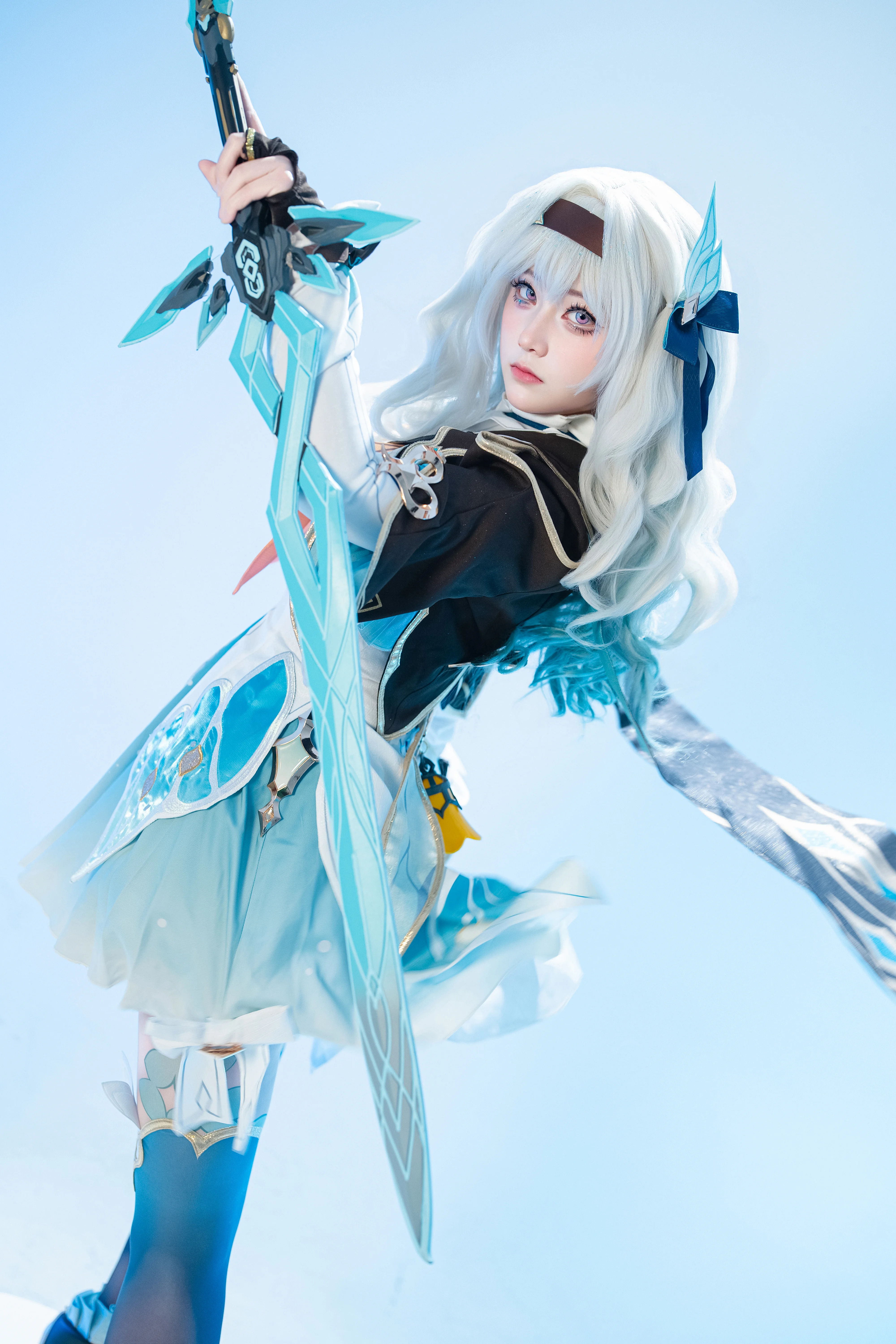 【流萤cos】崩坏星穹铁道，蓝白花海与光影的定格 - 第 4 张