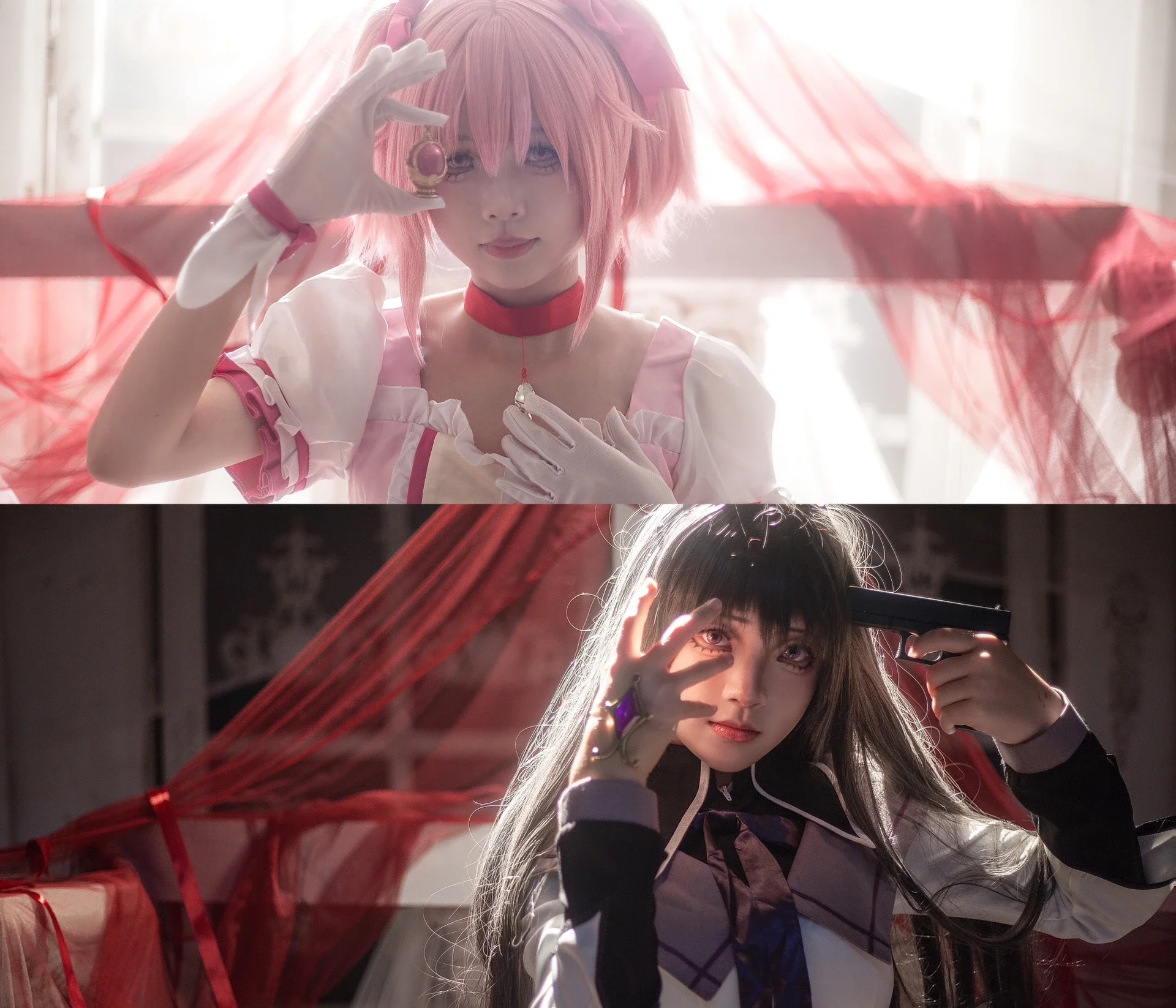 【鹿目圆&晓美焰cos】魔法少女的宿命与红纱之下的挣扎 - 第 3 张