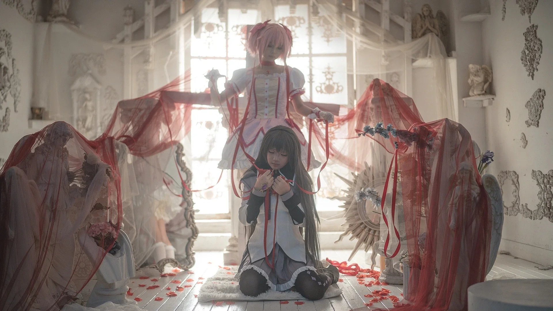 【鹿目圆&晓美焰cos】魔法少女的宿命与红纱之下的挣扎 - 第 4 张