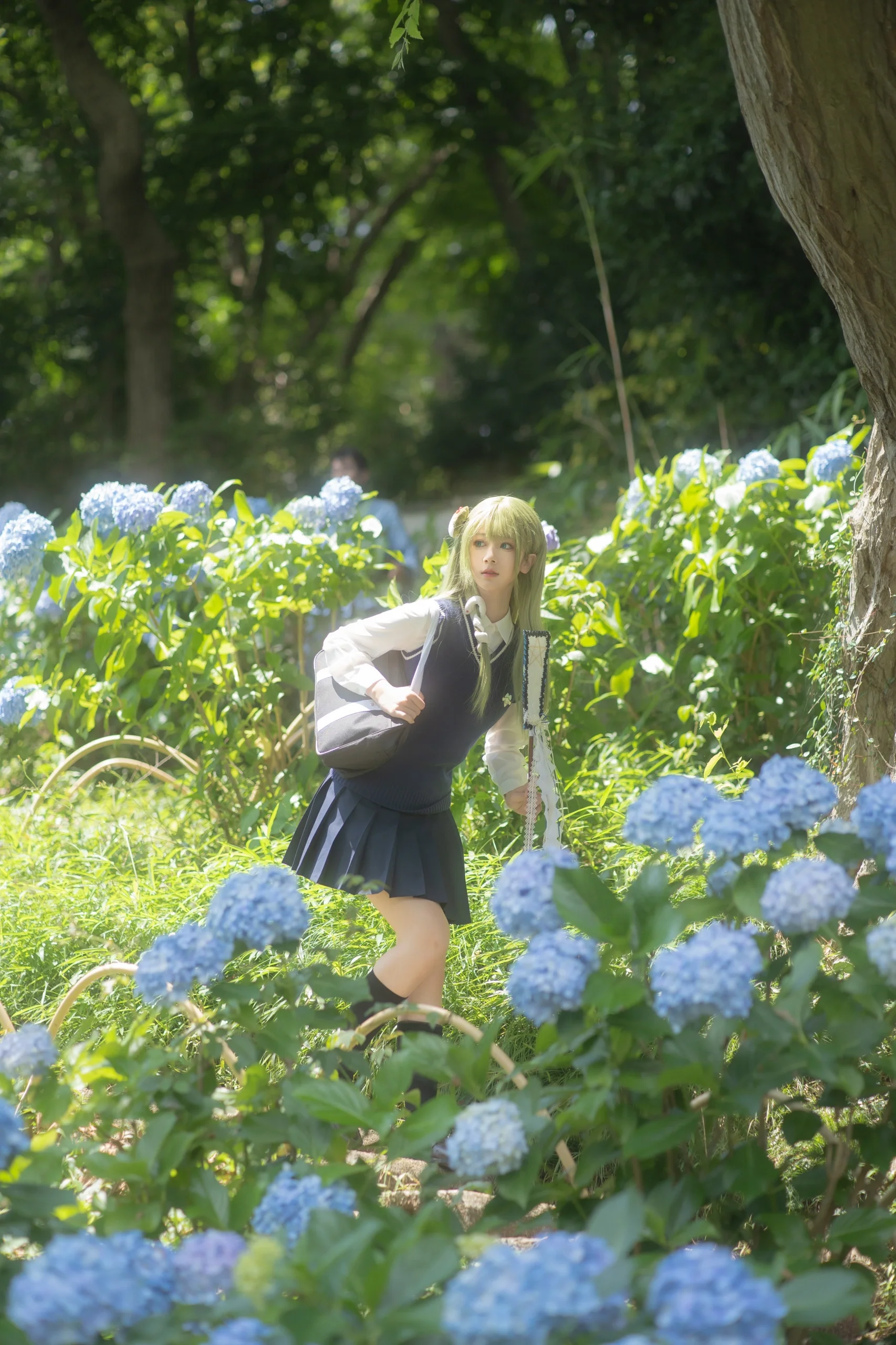 [Kochiya Sanae Cosplay] Summer Hydrangea Imprint at Nagaosan Myorakuji Temple - Image 7