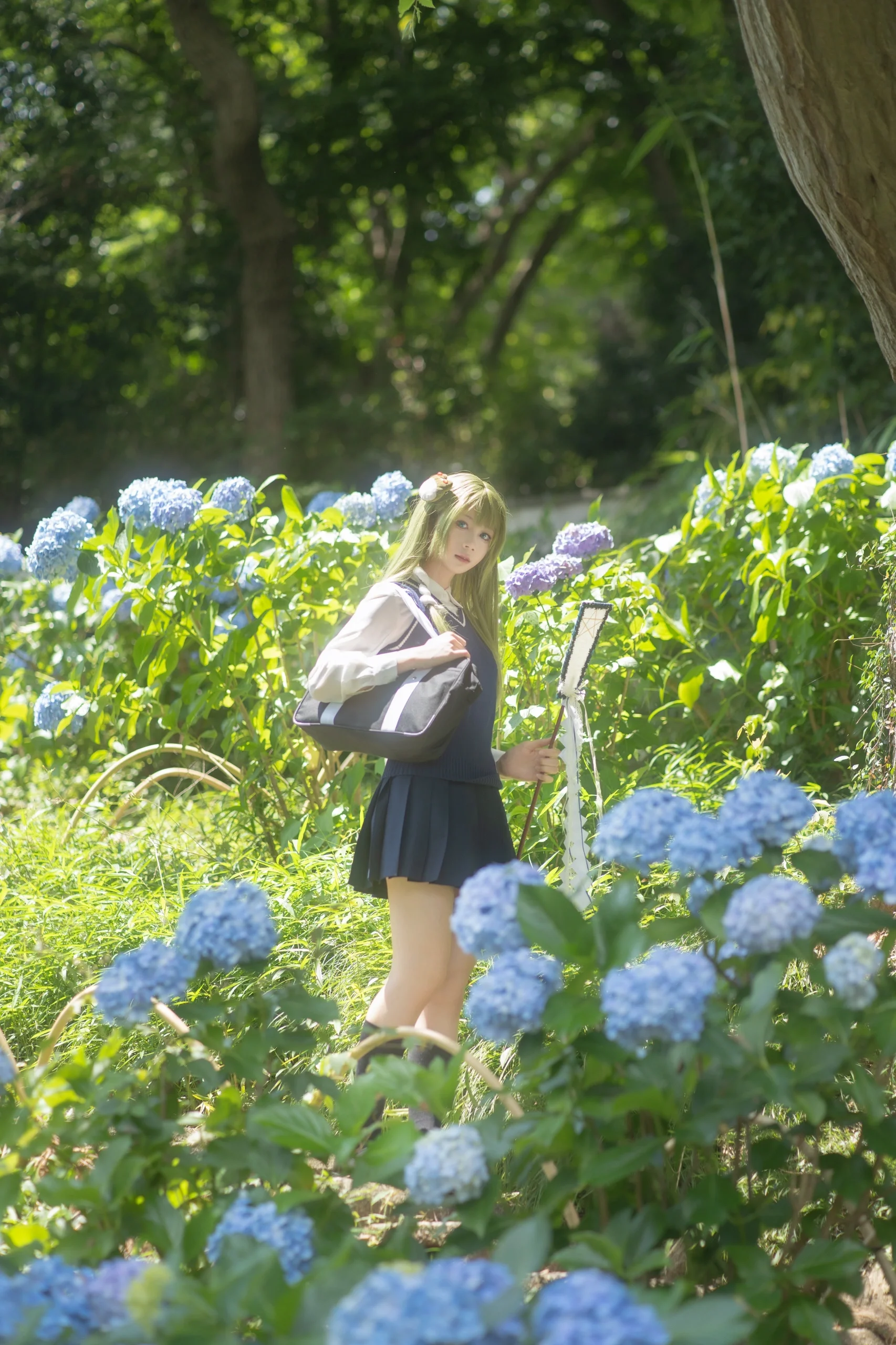 [Kochiya Sanae Cosplay] Summer Hydrangea Imprint at Nagaosan Myorakuji Temple - Image 8