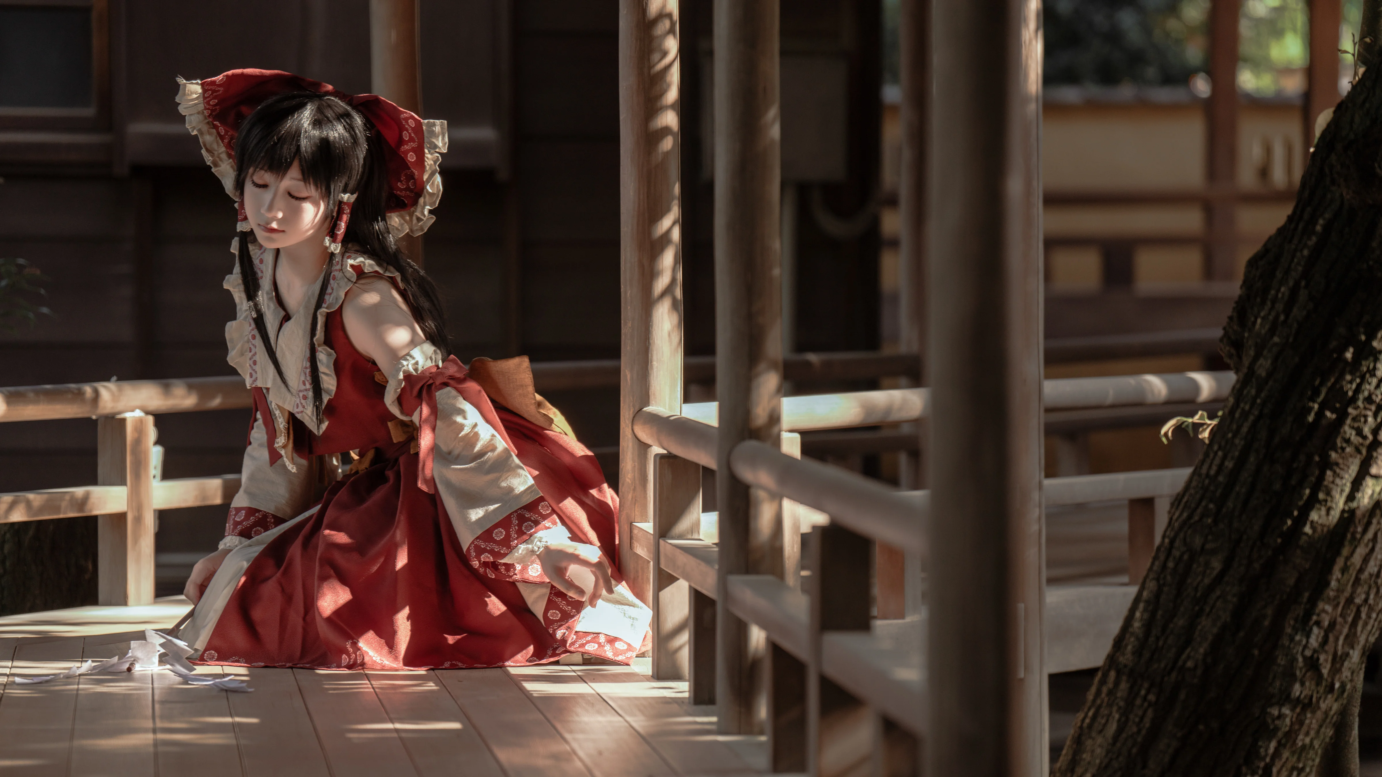【博丽灵梦cos】东方Project，柴又帝释天的午后忧郁 - 第 4 张