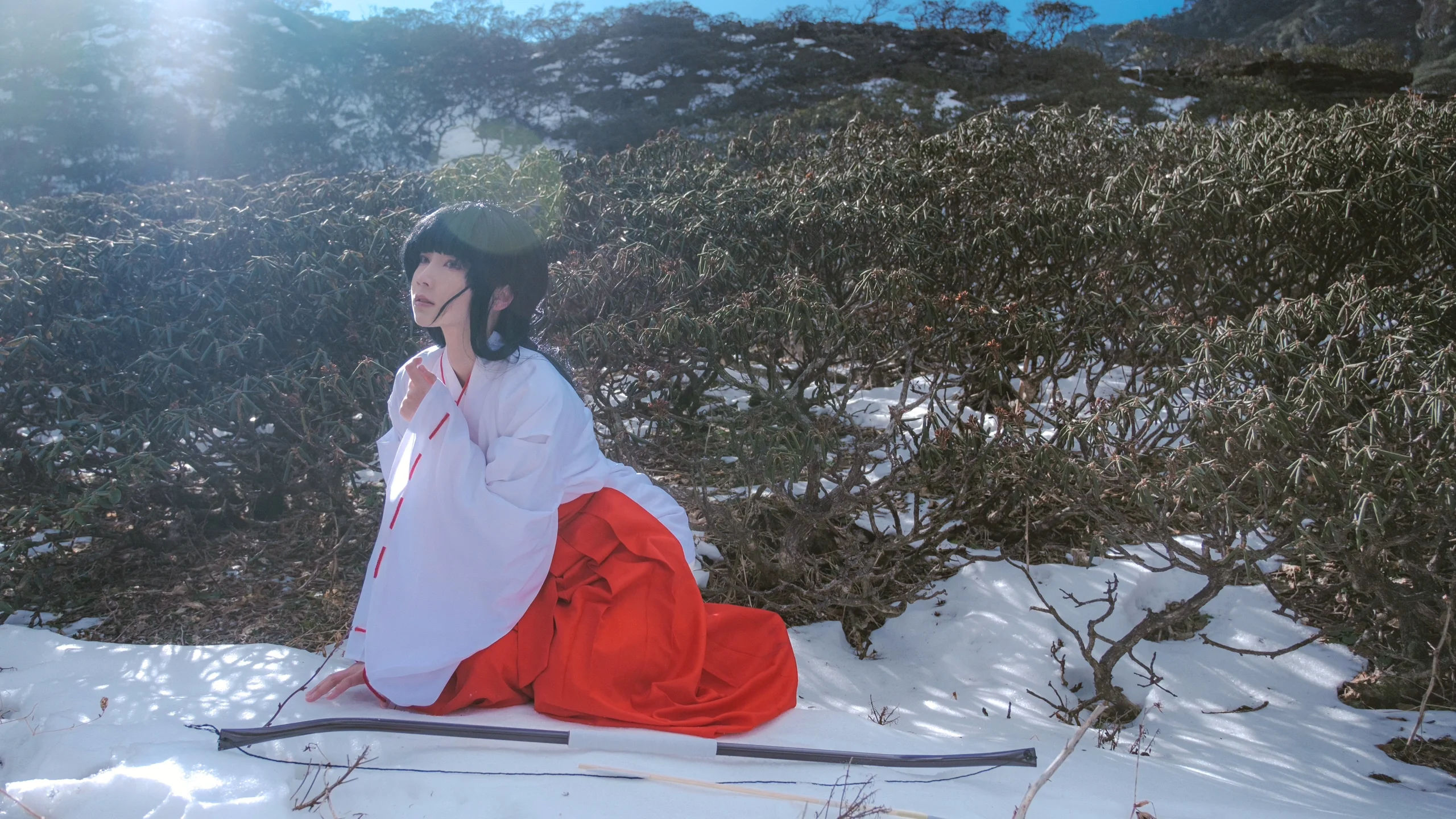 【桔梗cos犬夜叉】苍山雪景中的巫女与弓 - 第 11 张