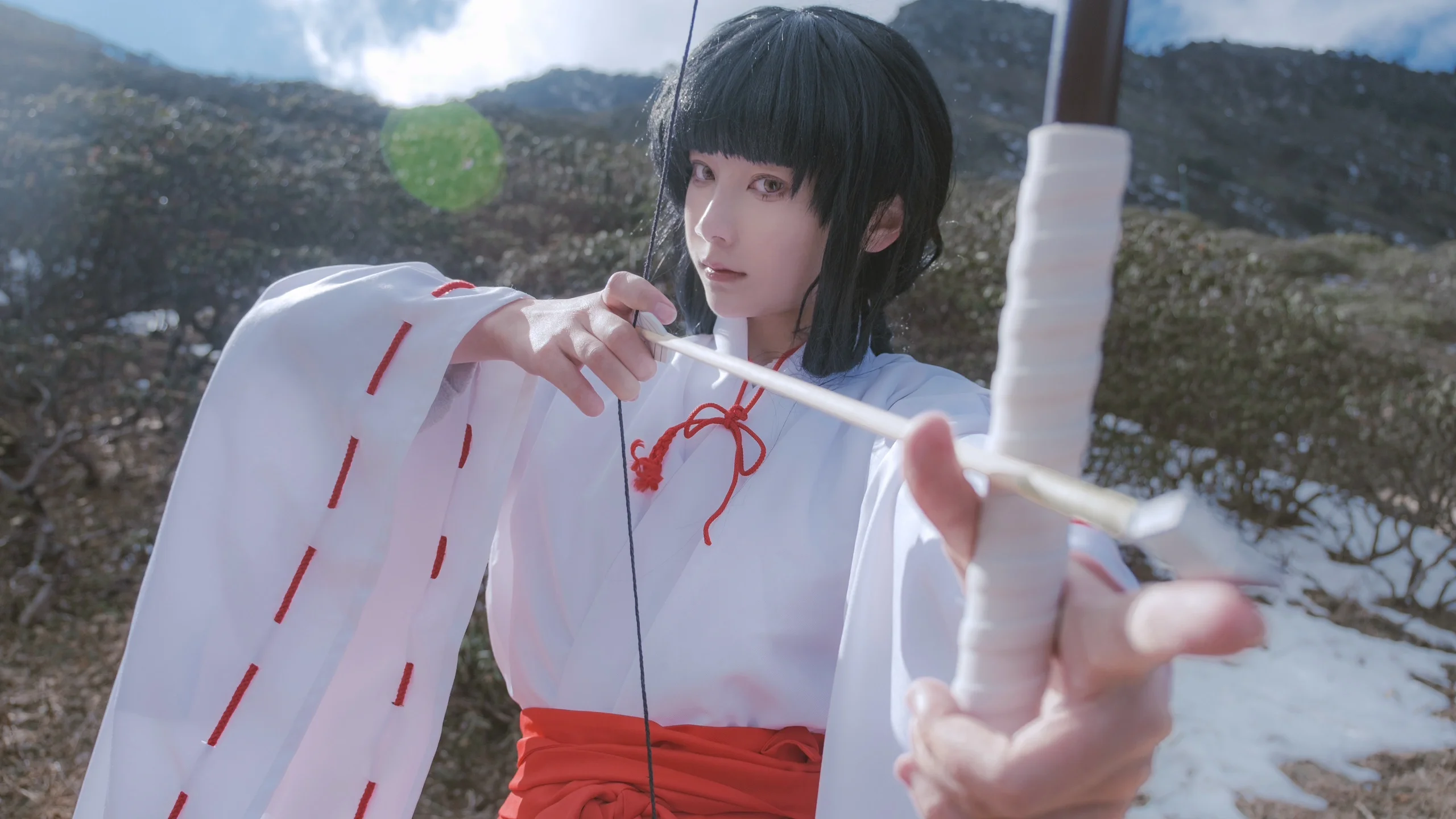 【桔梗cos犬夜叉】苍山雪景中的巫女与弓 - 第 5 张