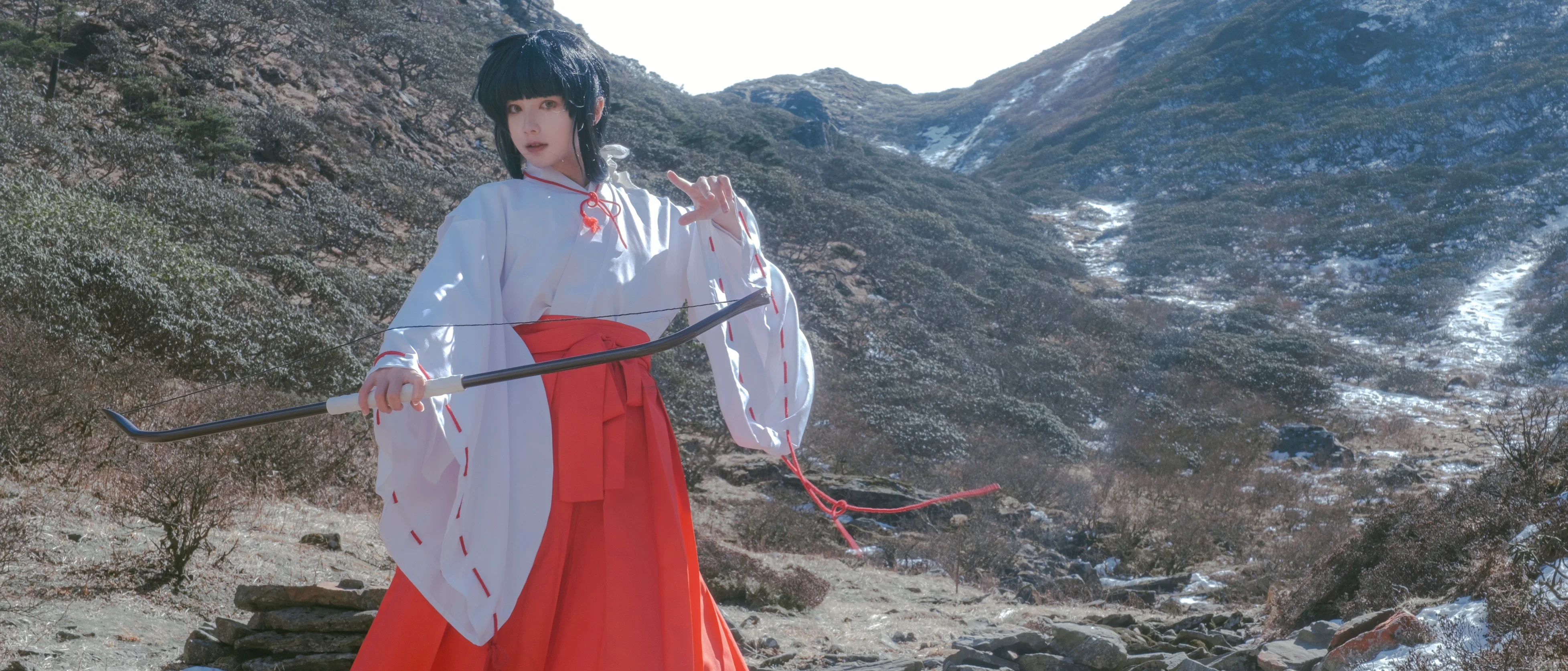 【桔梗cos犬夜叉】苍山雪景中的巫女与弓 - 第 6 张