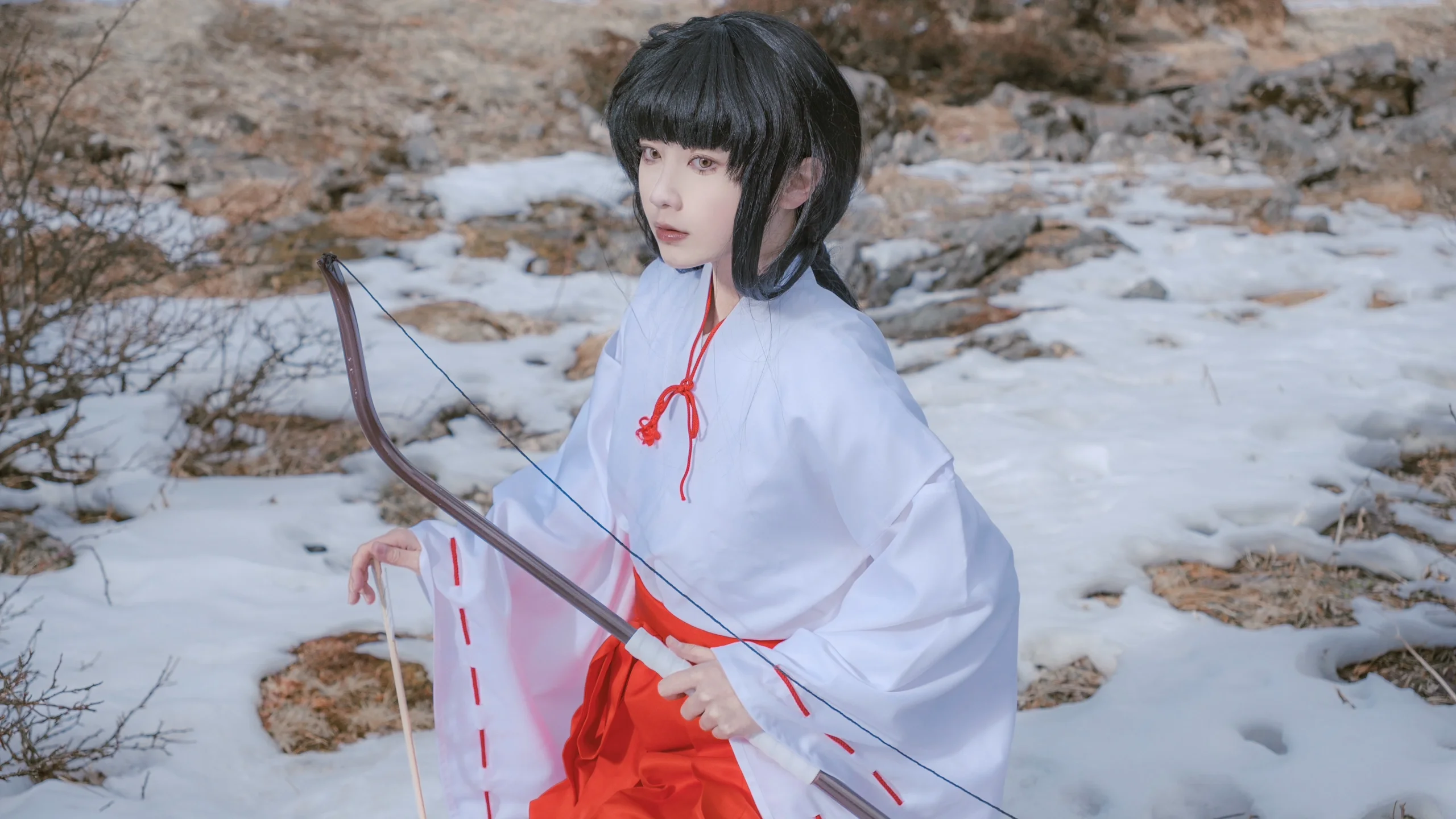 【桔梗cos犬夜叉】苍山雪景中的巫女与弓 - 第 7 张
