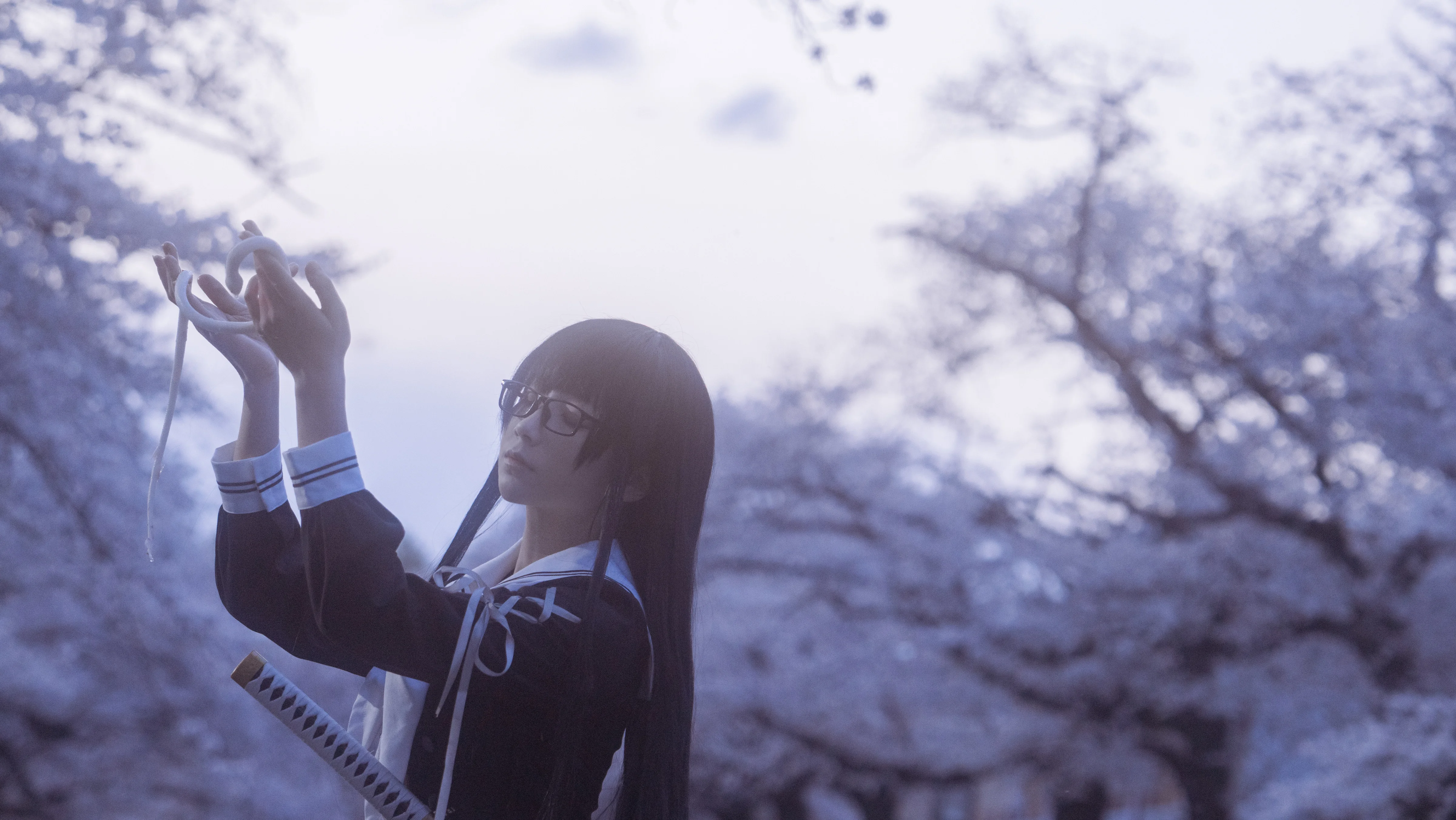 【黑姬cos】Fate/Grand Order樱花溪流外景，清冷氛围的神话还原 - 第 8 张